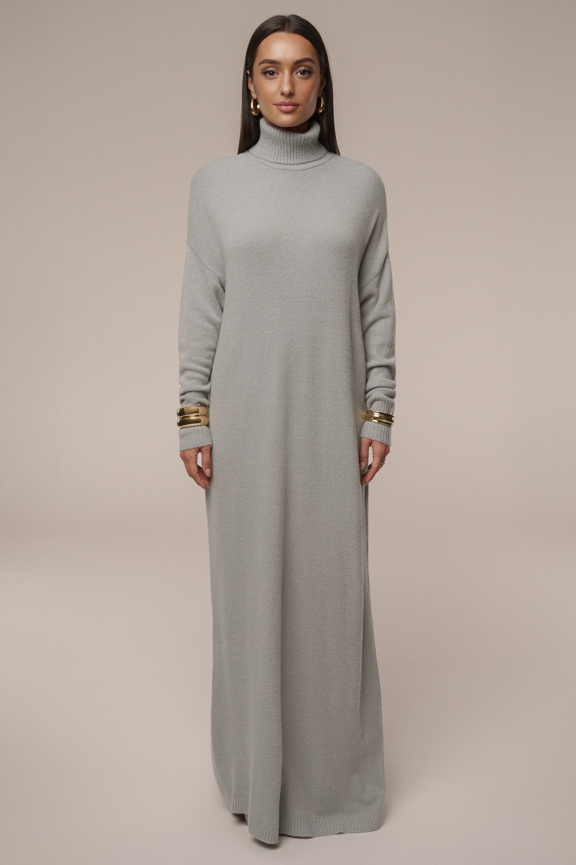 Grey Hartley Knit Maxi Dress JLUXLABEL