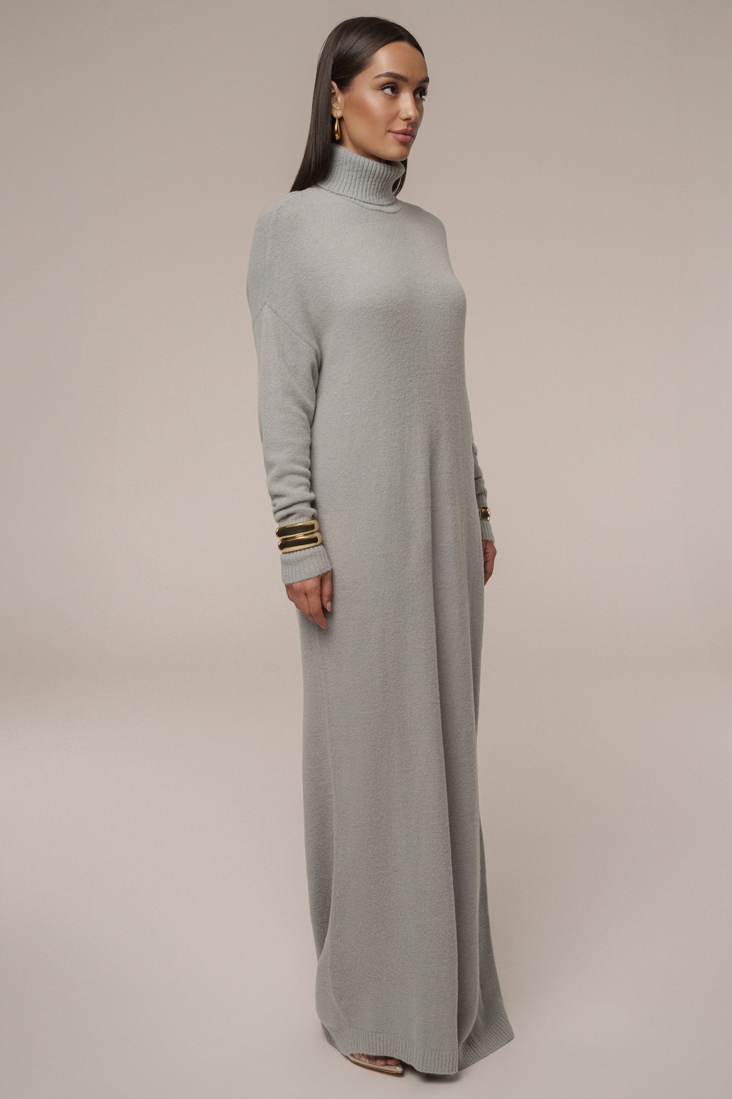 Grey Hartley Knit Maxi Dress JLUXLABEL
