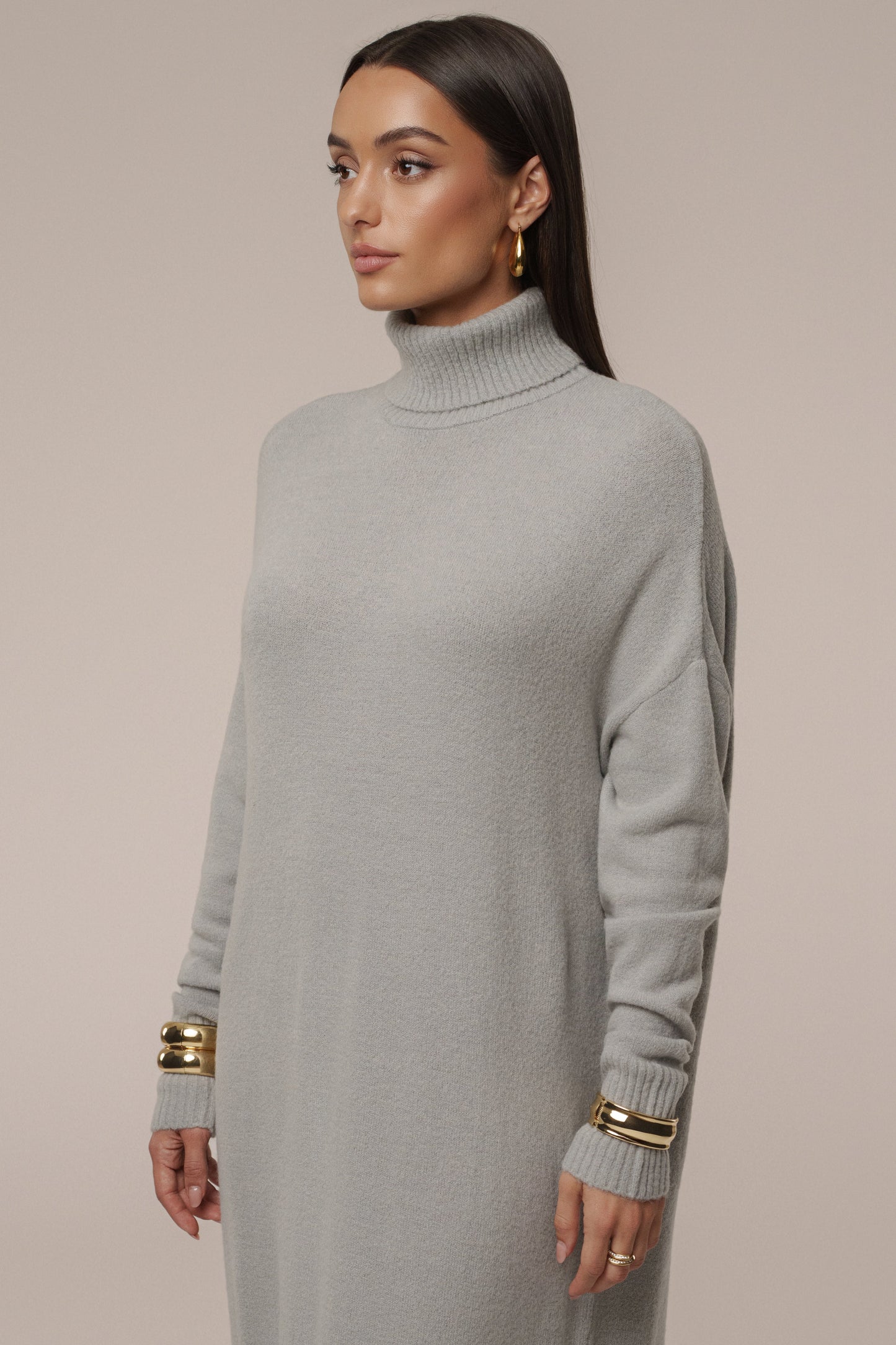 Grey Hartley Knit Maxi Dress JLUXLABEL