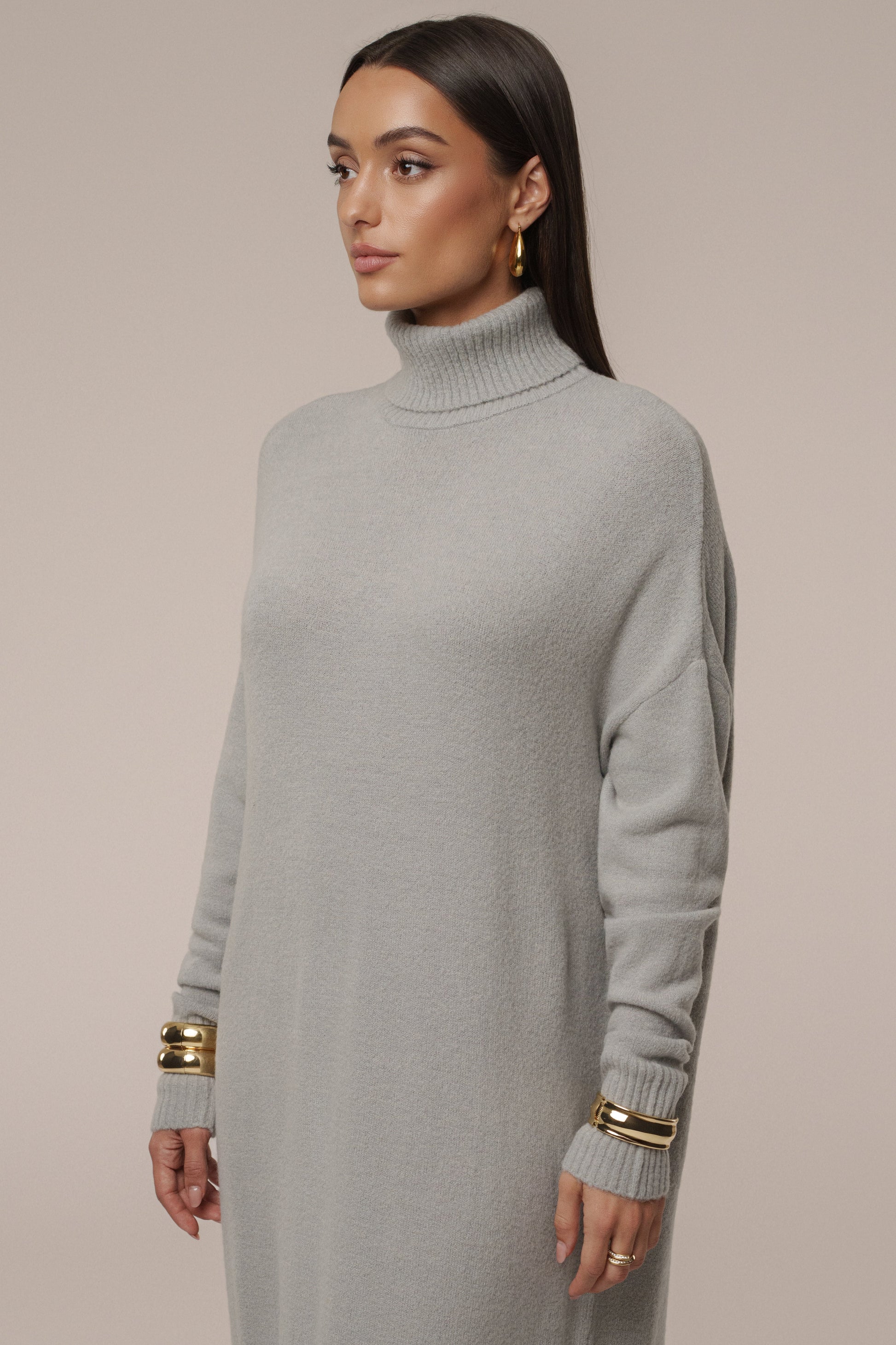 Grey Hartley Knit Maxi Dress JLUXLABEL