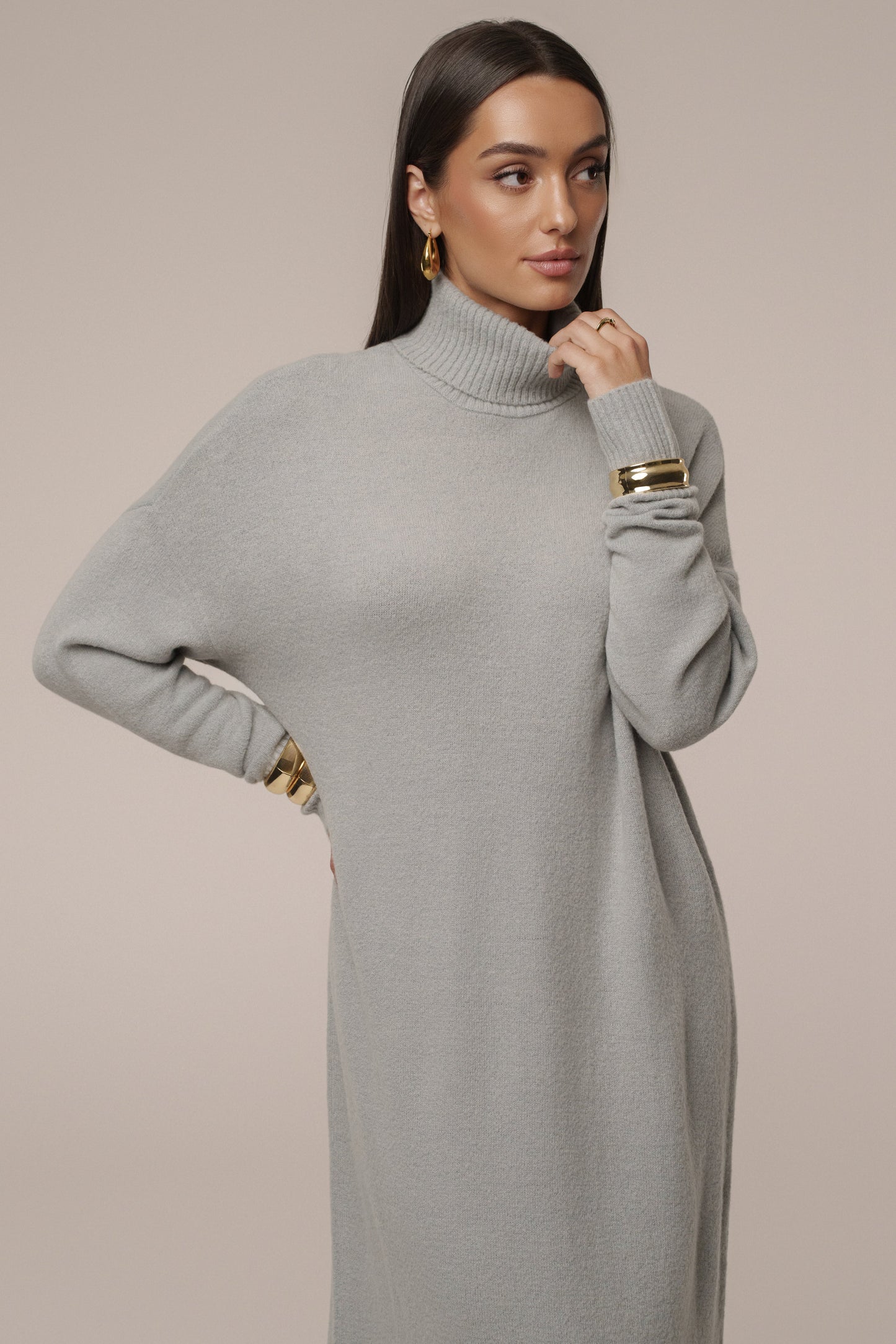 Grey Hartley Knit Maxi Dress JLUXLABEL