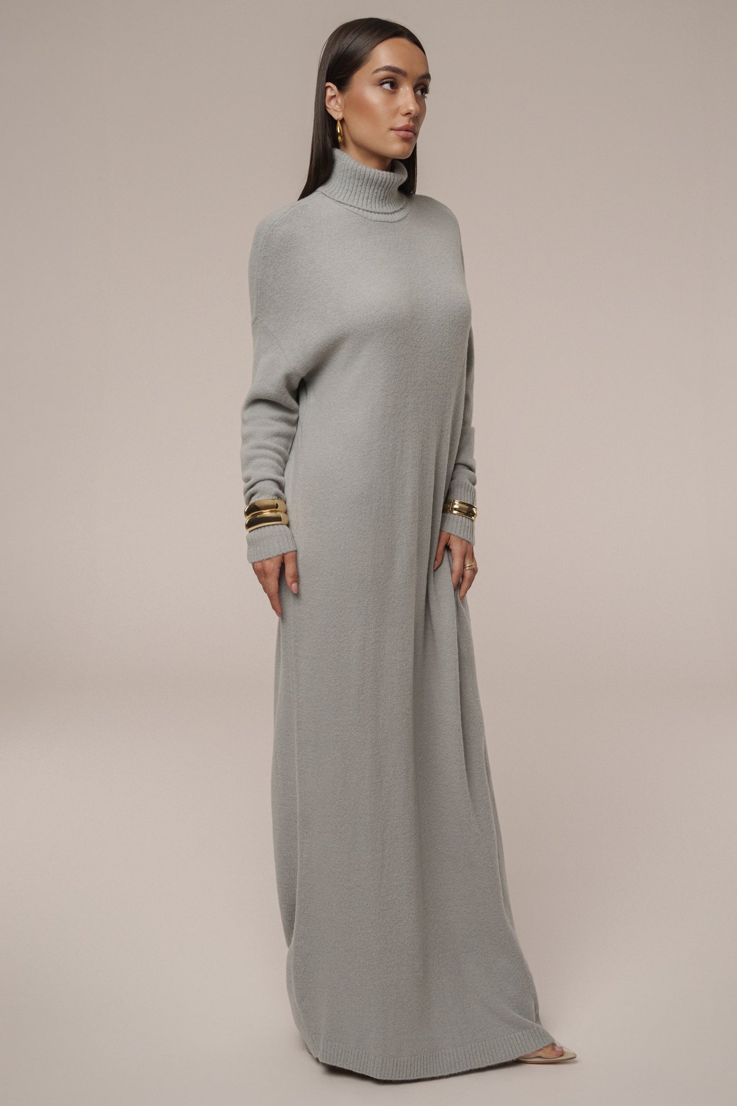 Grey Hartley Knit Maxi Dress JLUXLABEL