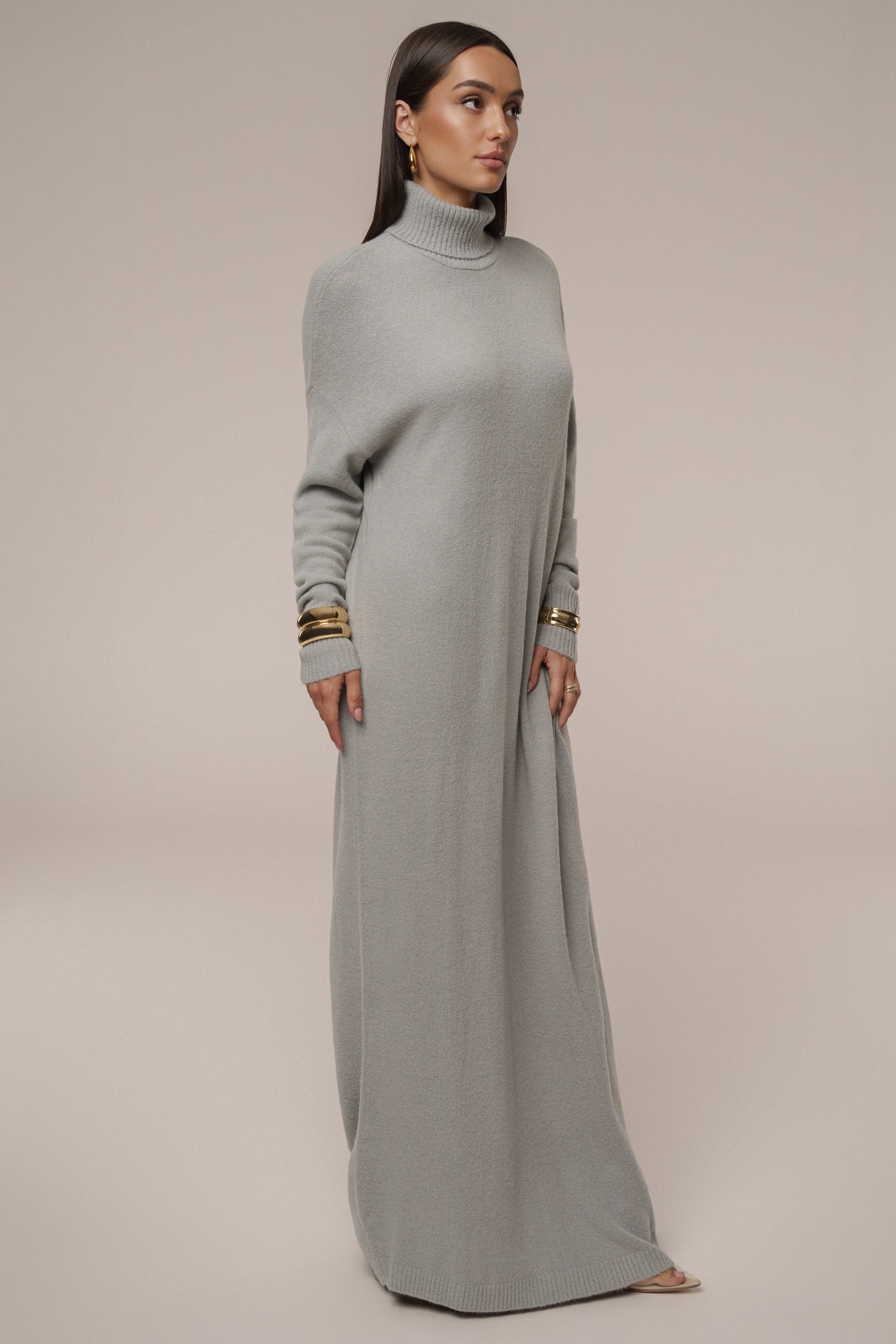 Grey Hartley Knit Maxi Dress JLUXLABEL