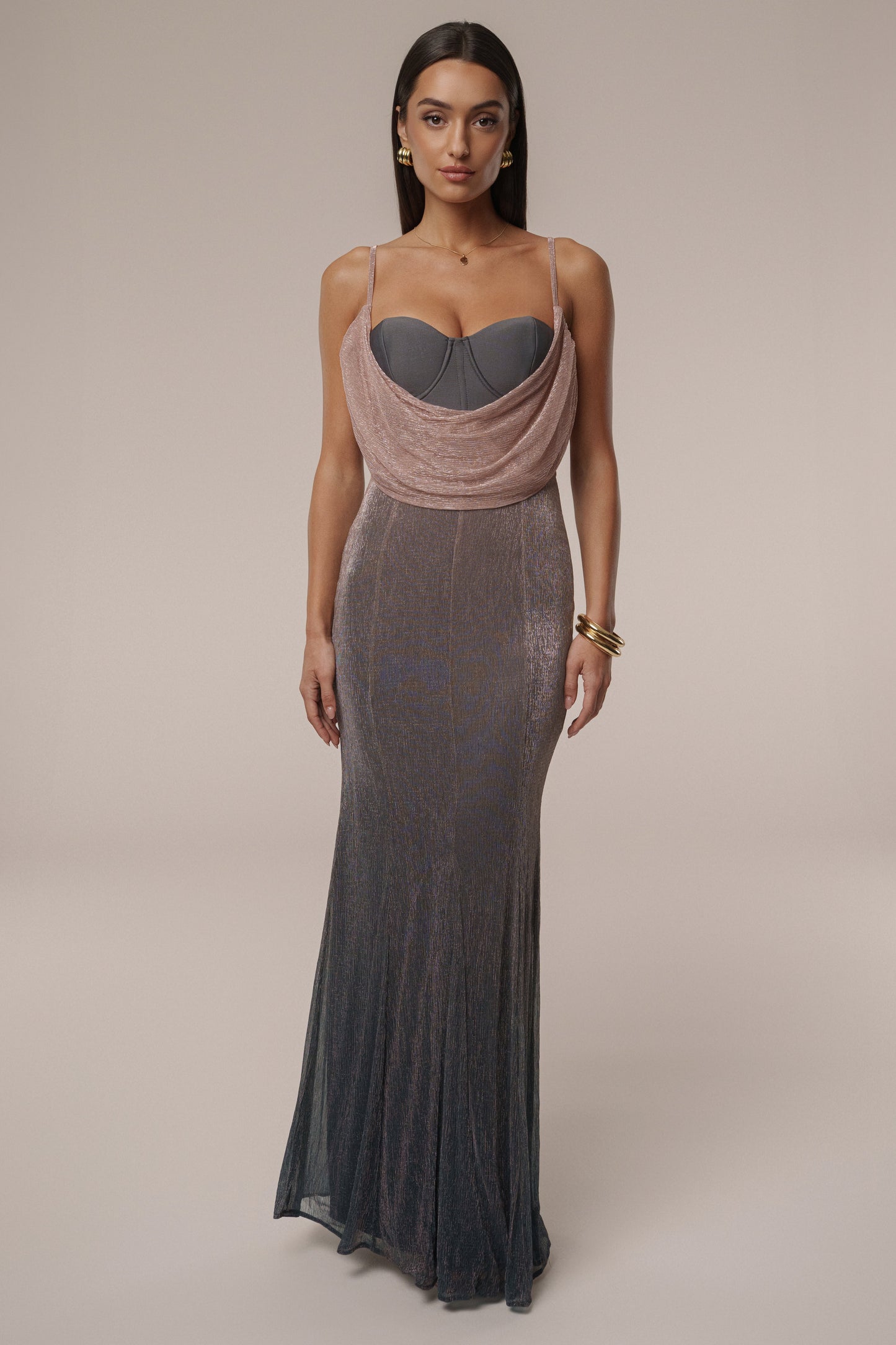 Pink Dusk Shimmery Nights Maxi Dress JLUXLABEL