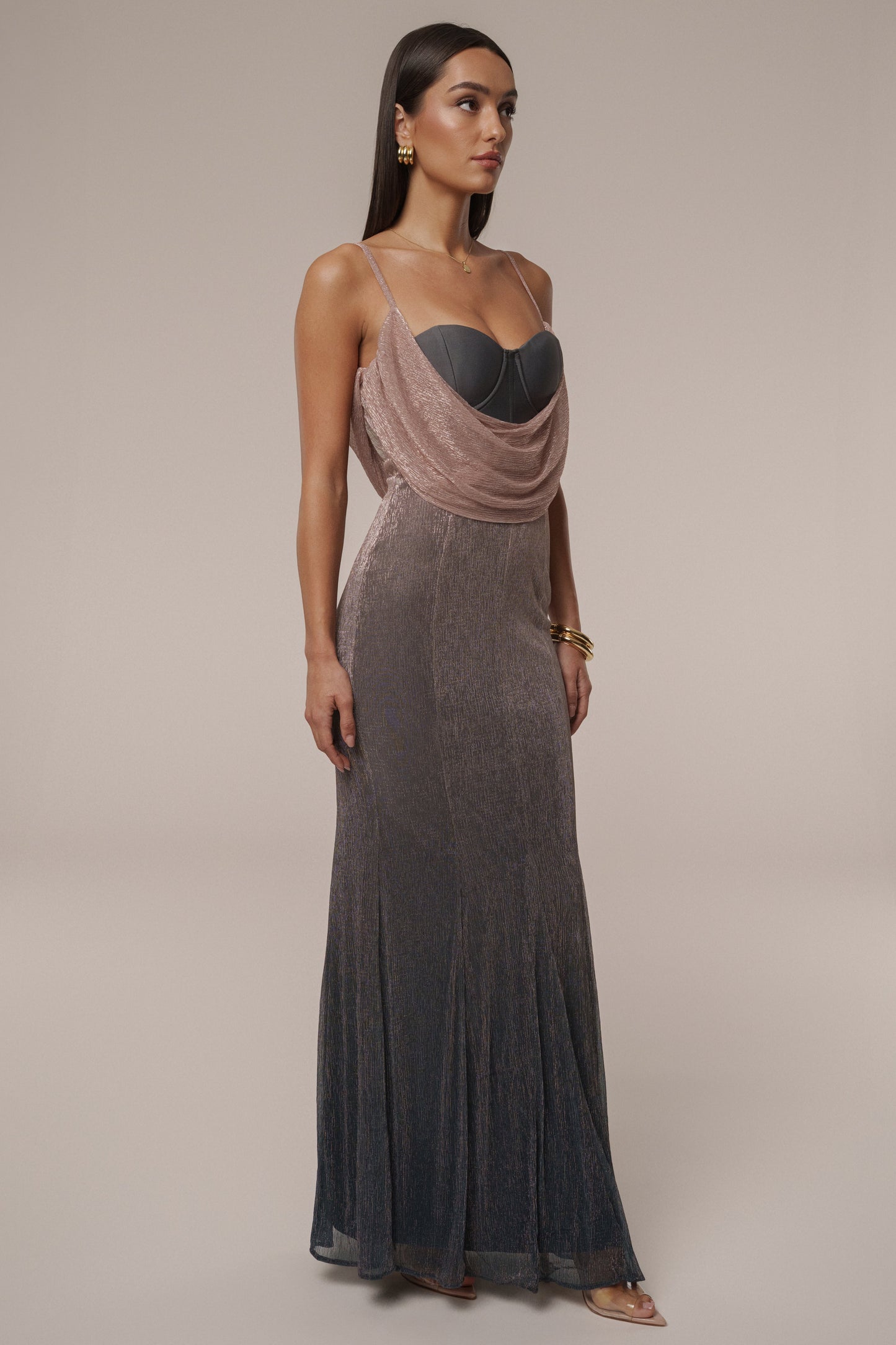 Pink Dusk Shimmery Nights Maxi Dress JLUXLABEL