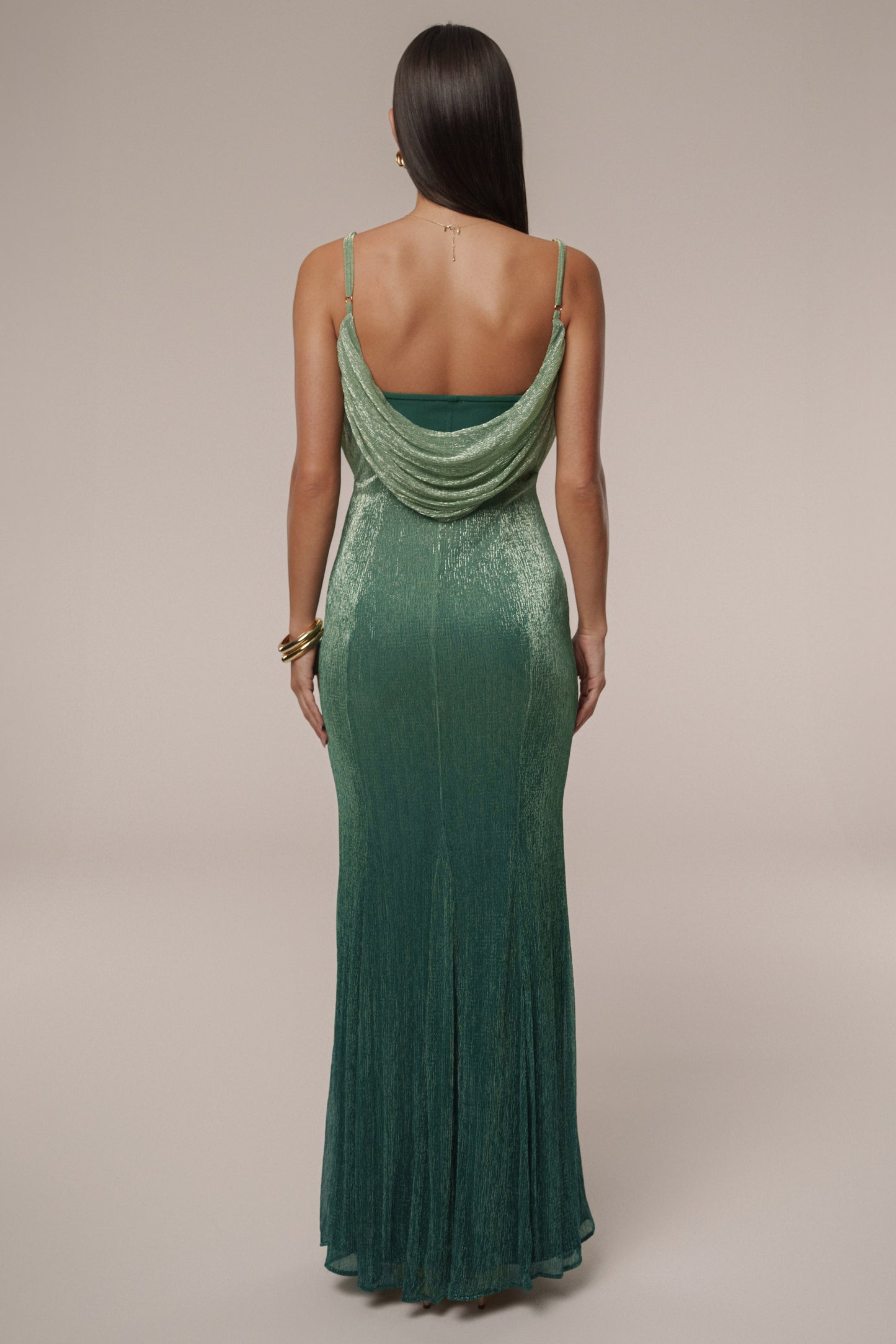 Green Shimmery Nights Maxi Dress JLUXLABEL