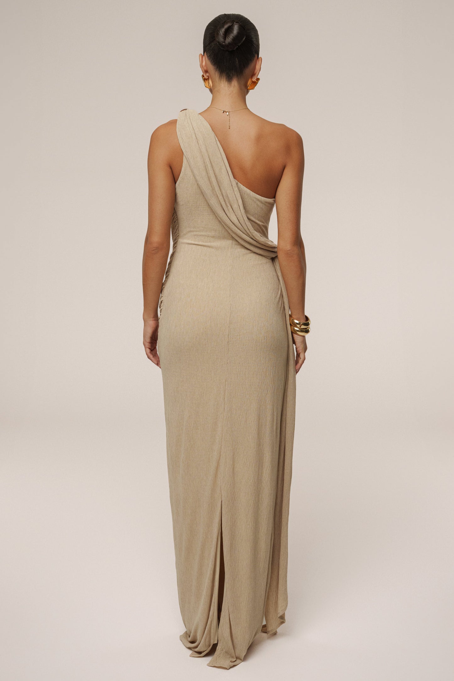 Beige Rich Mocha Wrap Dress JLUXLABEL
