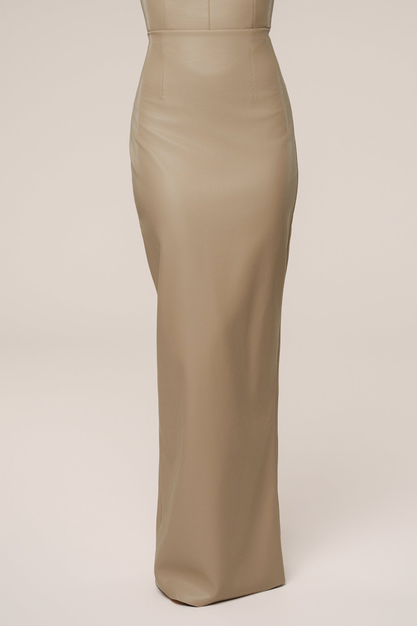 Tan Ace PU Leather Skirt JLUXLABEL