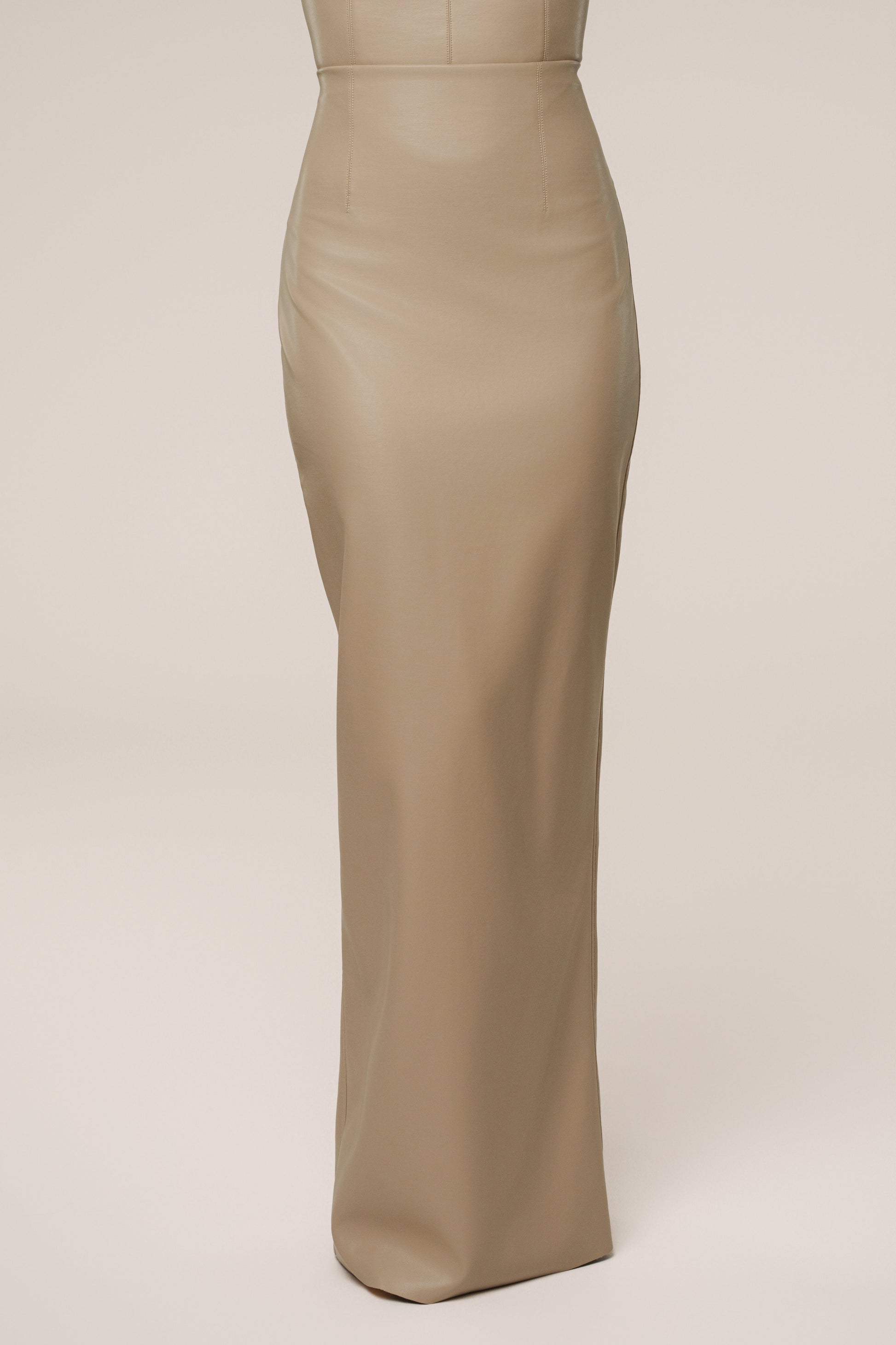 Tan Ace PU Leather Skirt JLUXLABEL