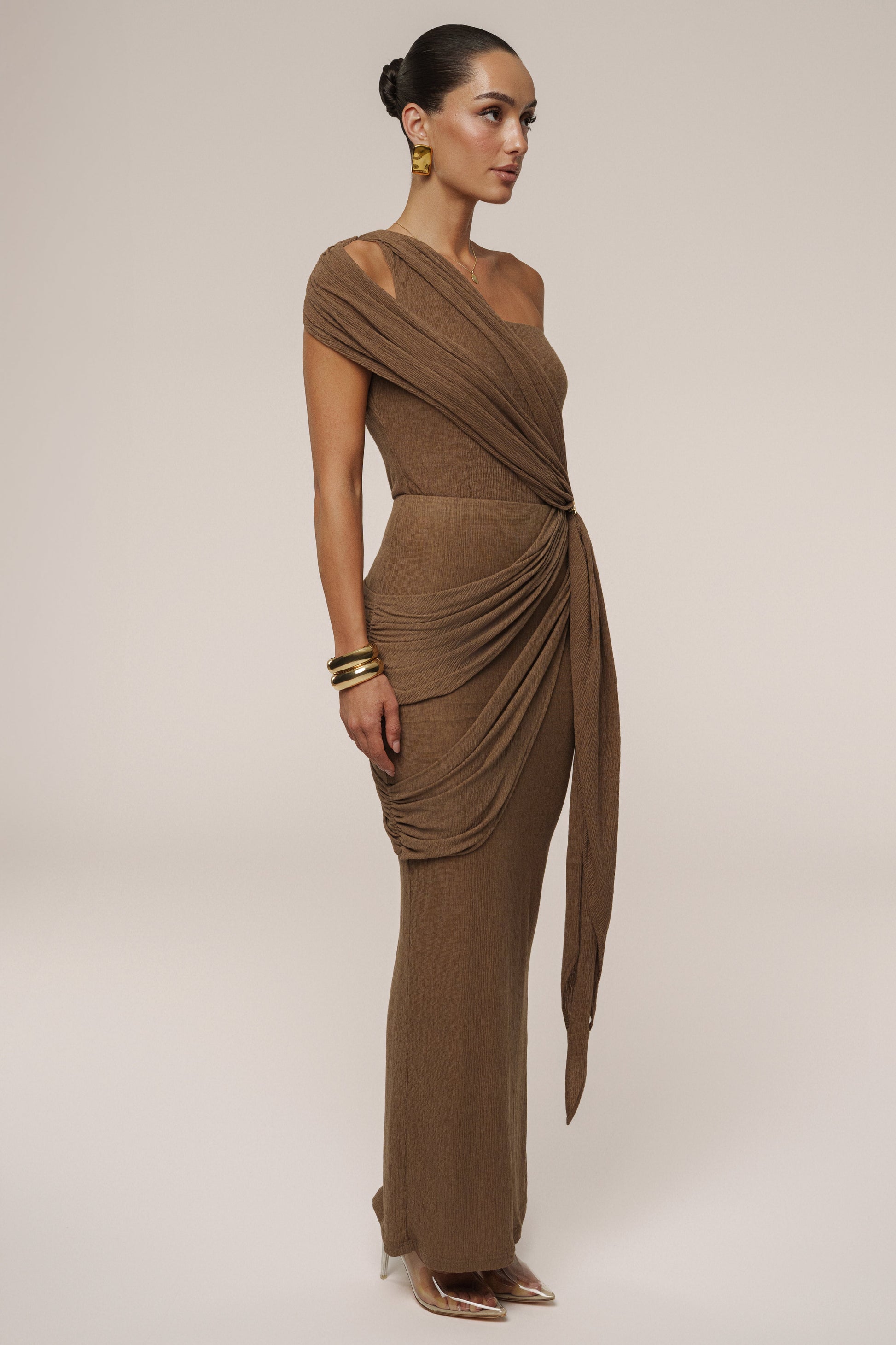 Chocolate Lovina Drape Bodysuit JLUXLABEL