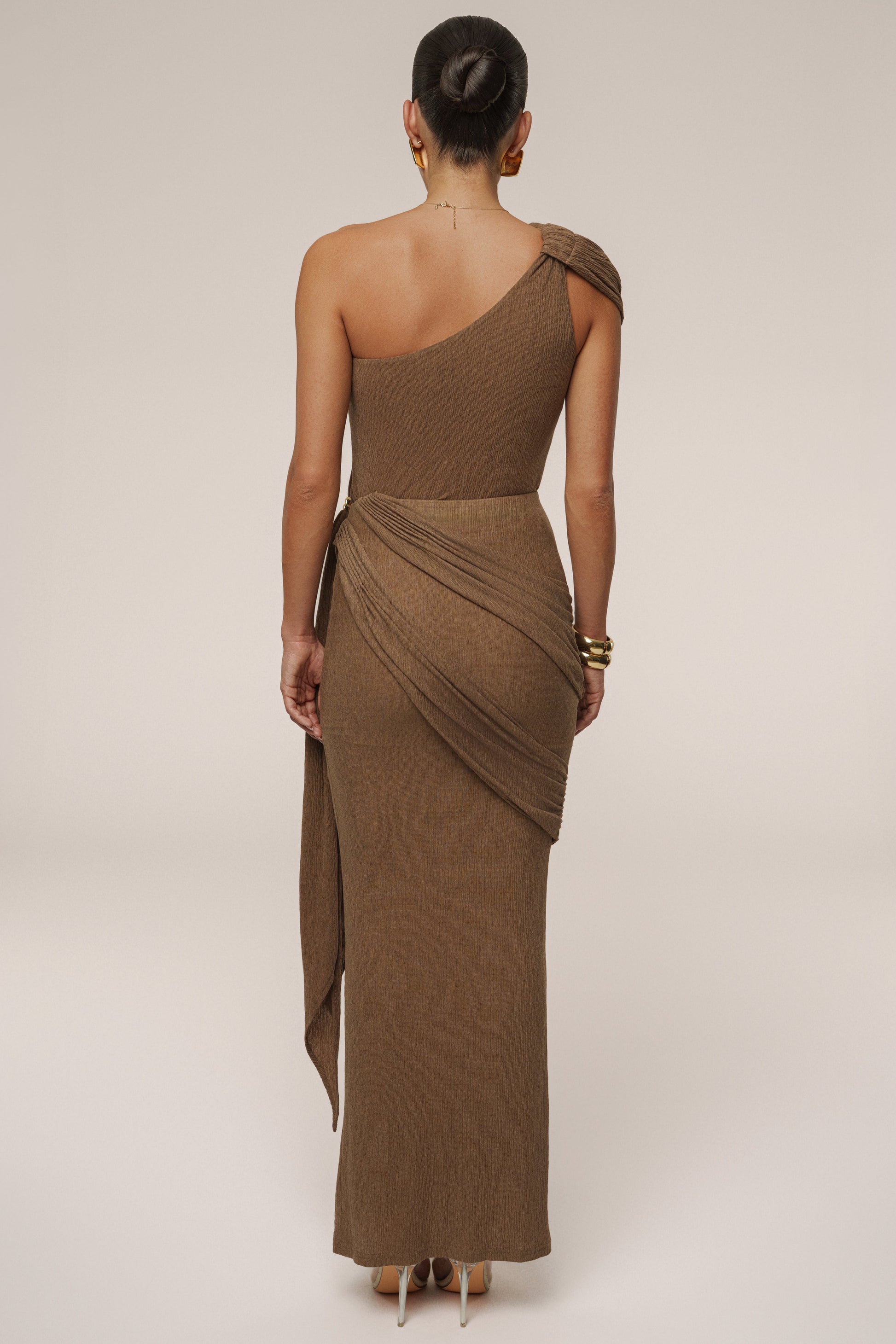 Chocolate Lovina Drape Bodysuit JLUXLABEL