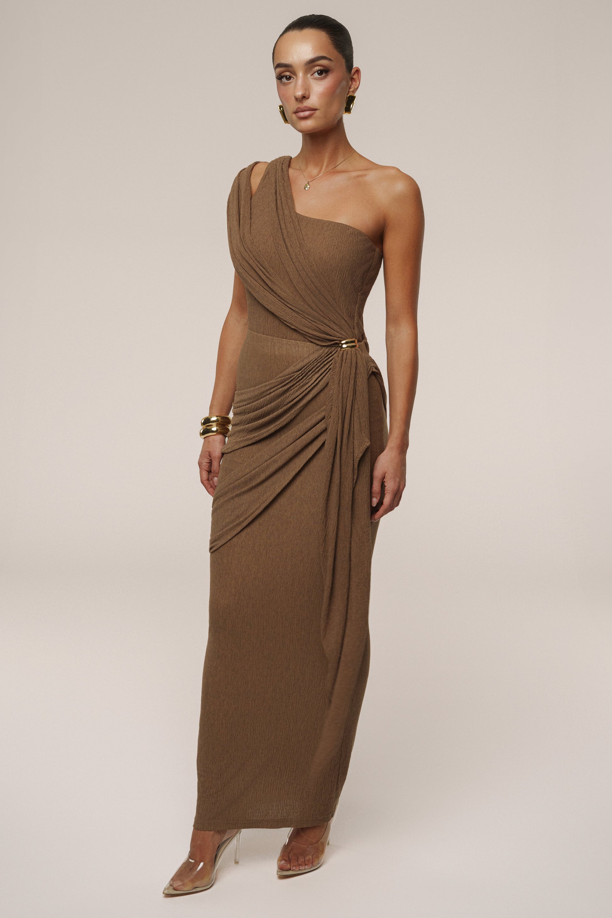 Chocolate Lovina Drape Bodysuit JLUXLABEL
