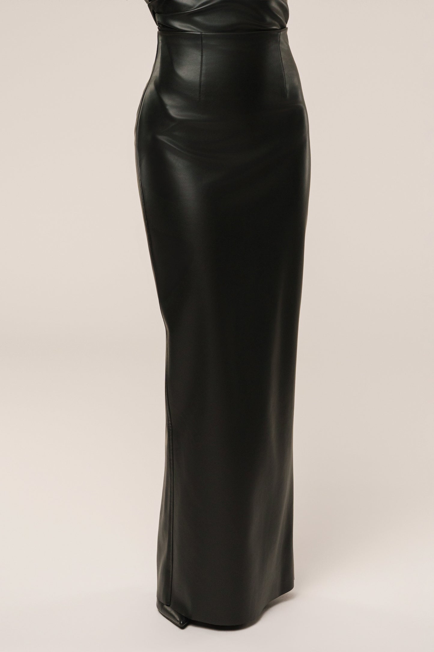 Black Ace PU Leather Skirt JLUXLABEL