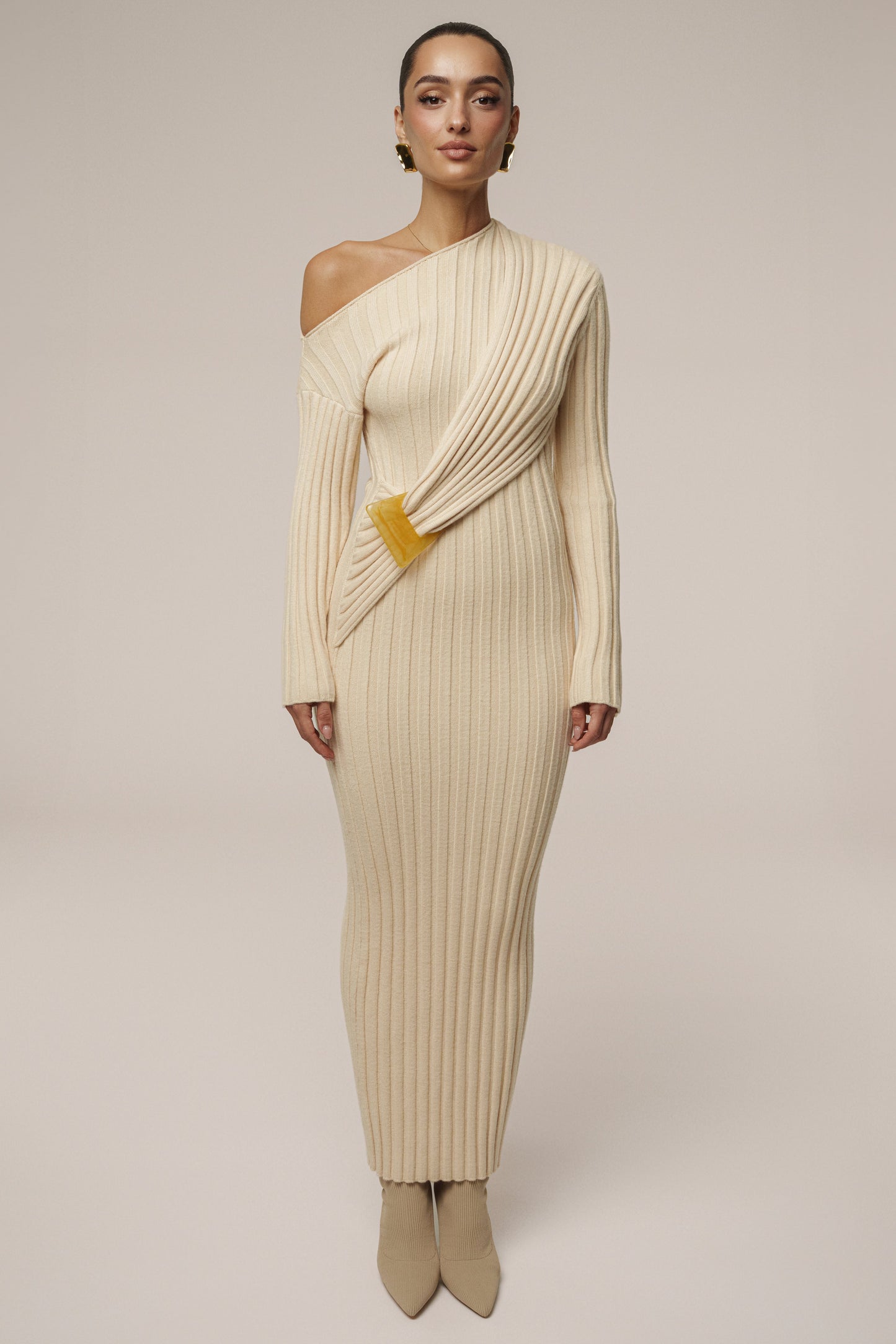 Ivory Auttomn Maxi Dress JLUXLABEL