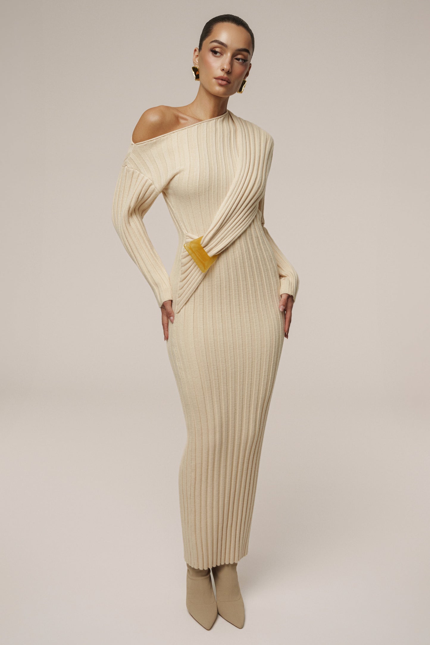 Ivory Auttomn Maxi Dress JLUXLABEL