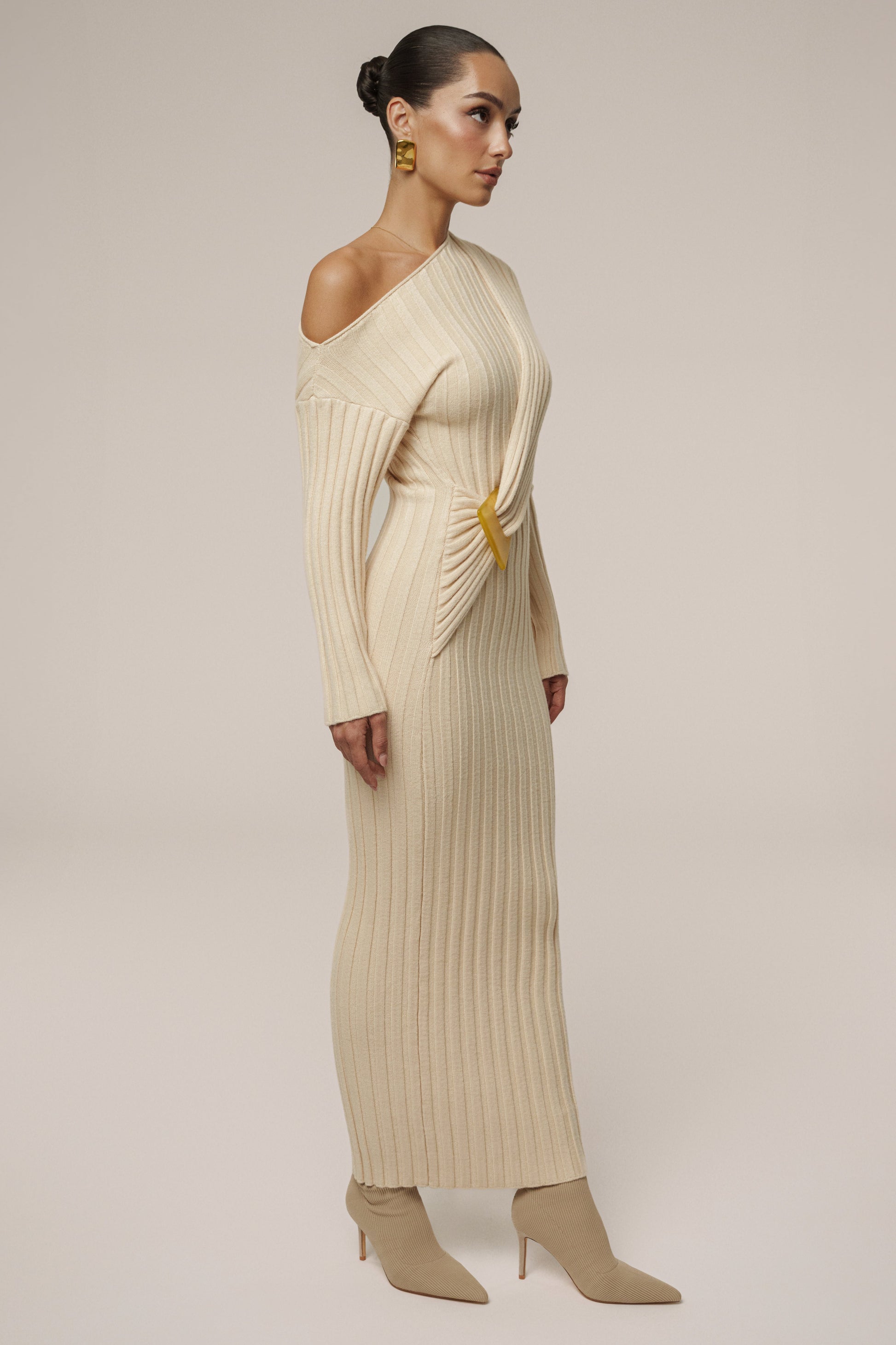 Ivory Auttomn Maxi Dress JLUXLABEL