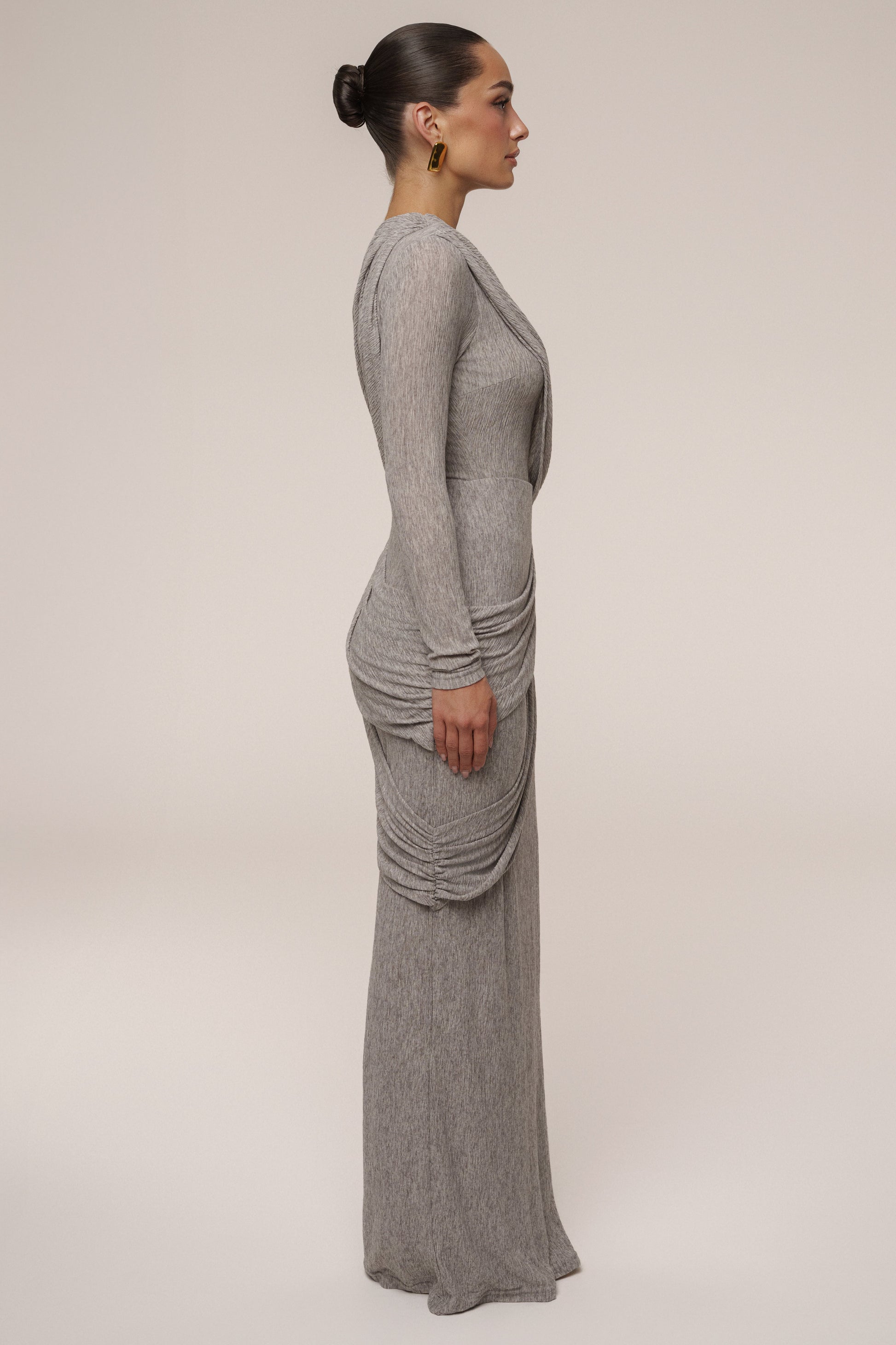 Grey Paradise Hills Maxi Skirt JLUXLABEL