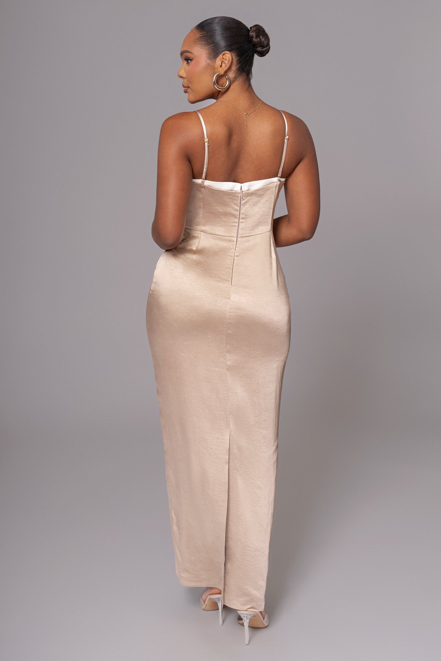 Taupe Moment In Time Maxi Dress JLUXLABEL