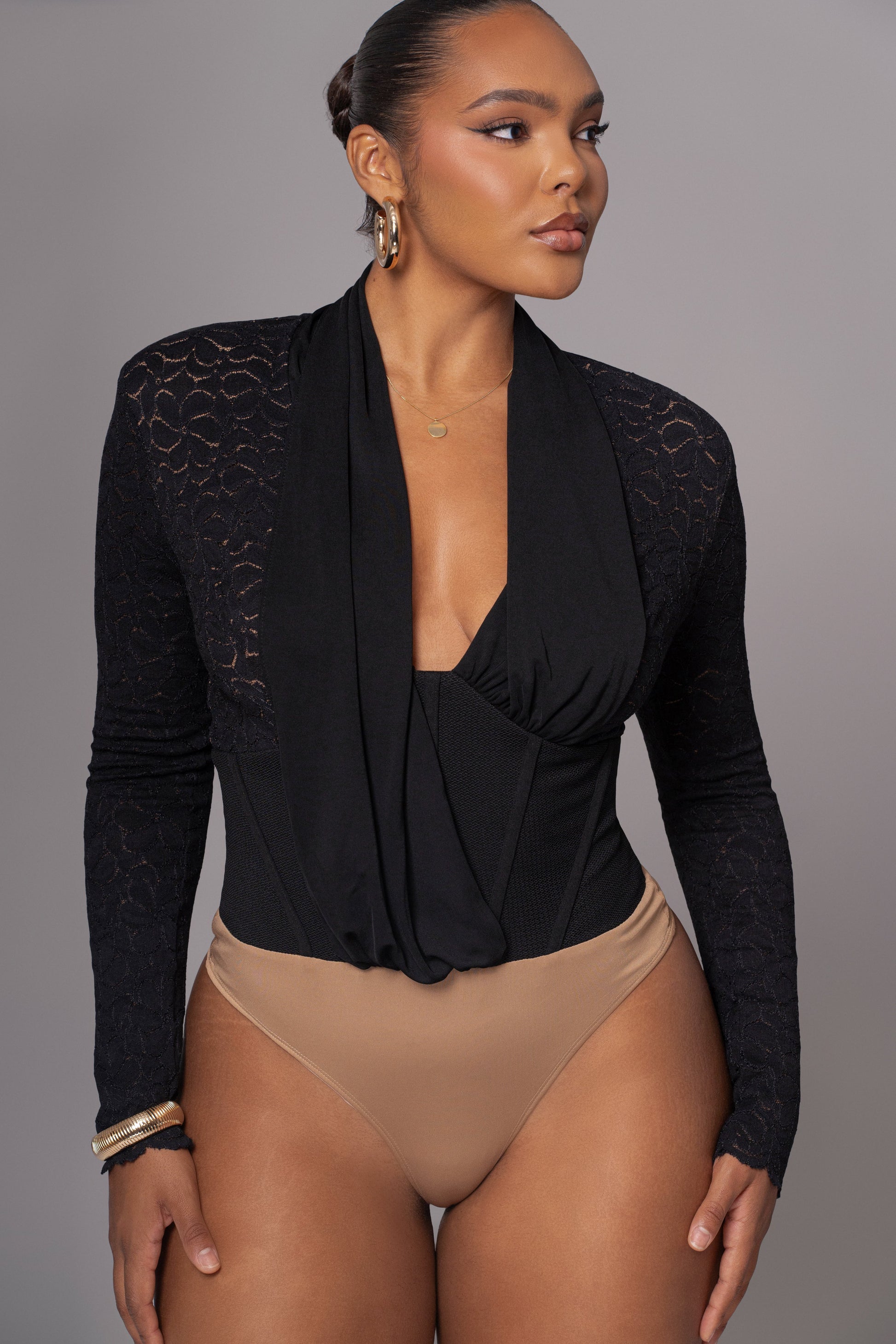 Black Lace Corset Bodysuit JLUXLABEL