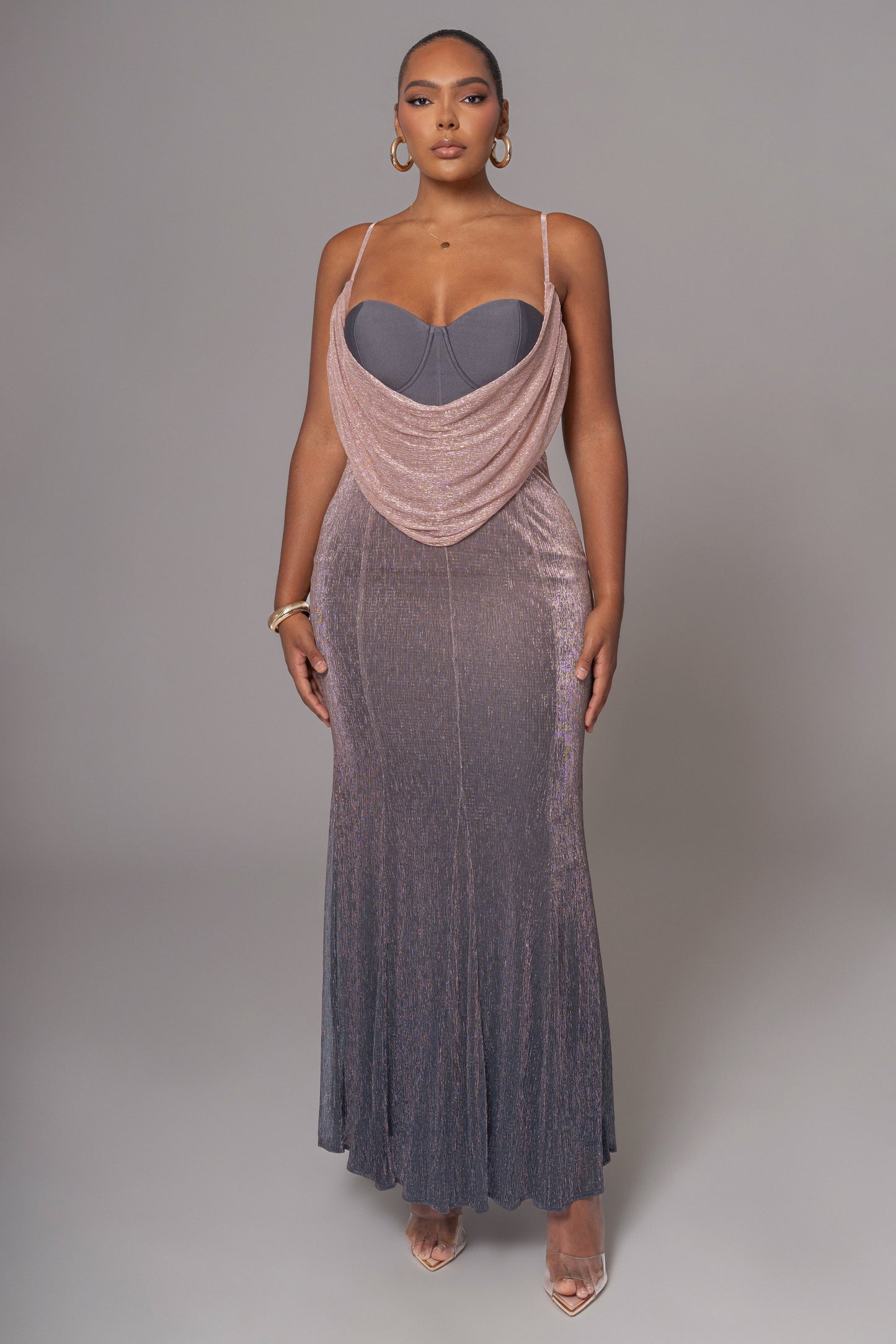 Pink Dusk Shimmery Nights Maxi Dress JLUXLABEL