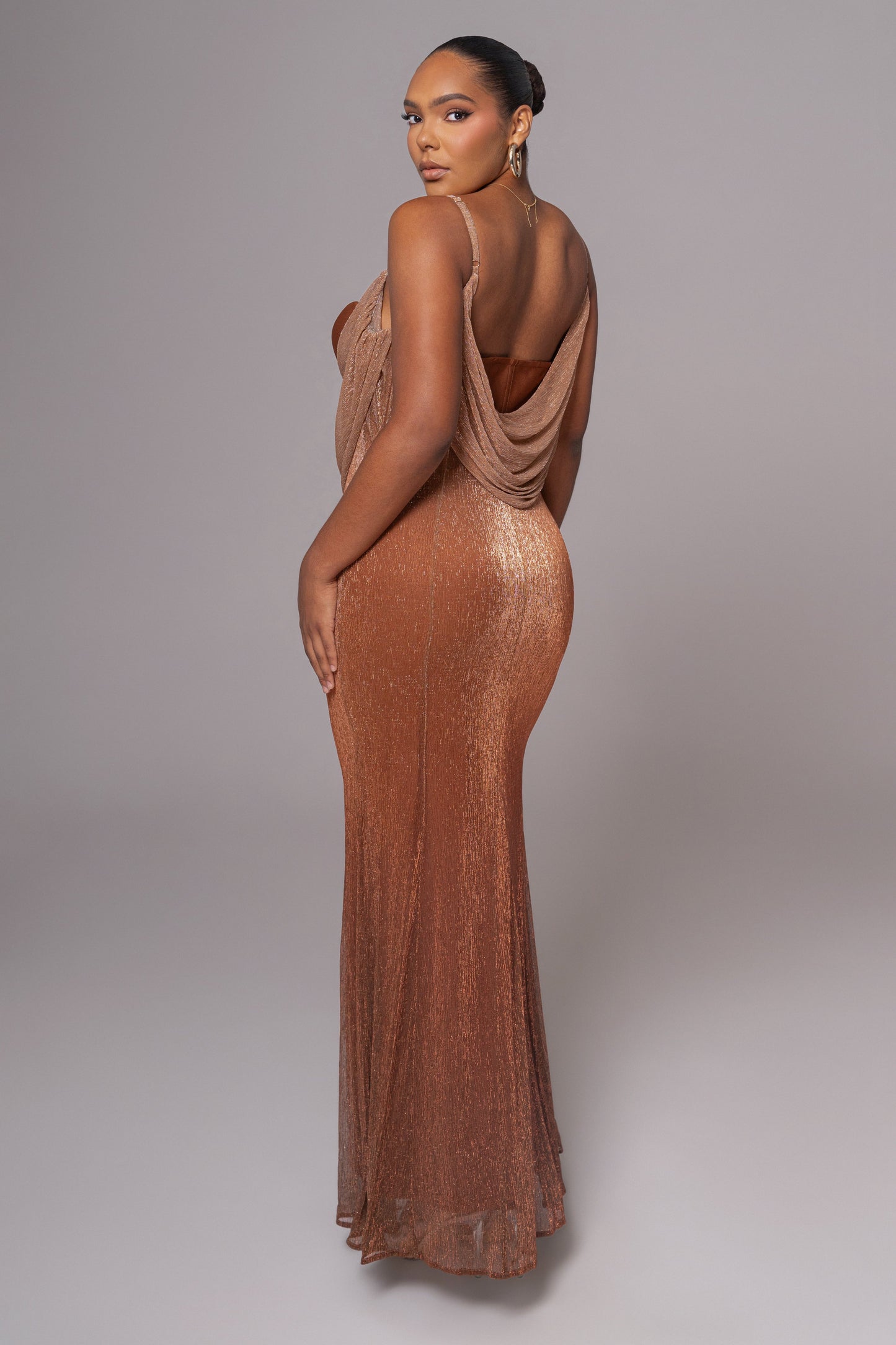 Gold Shimmery Nights Maxi Dress JLUXLABEL