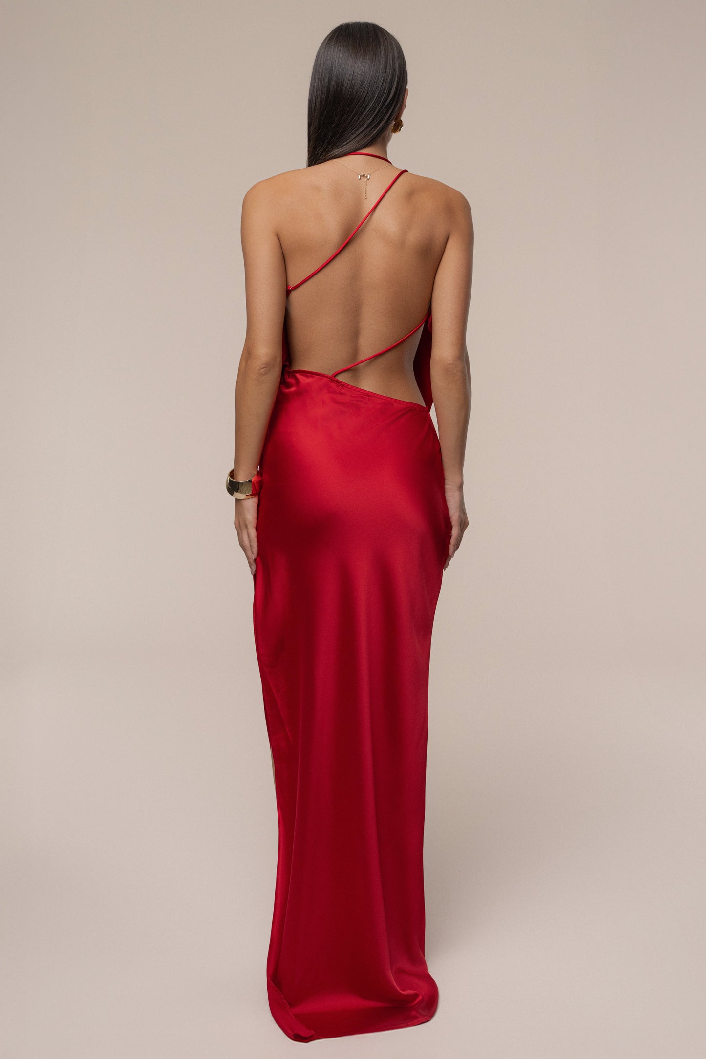 Red Delmara Cowl Maxi Dress JLUXLABEL