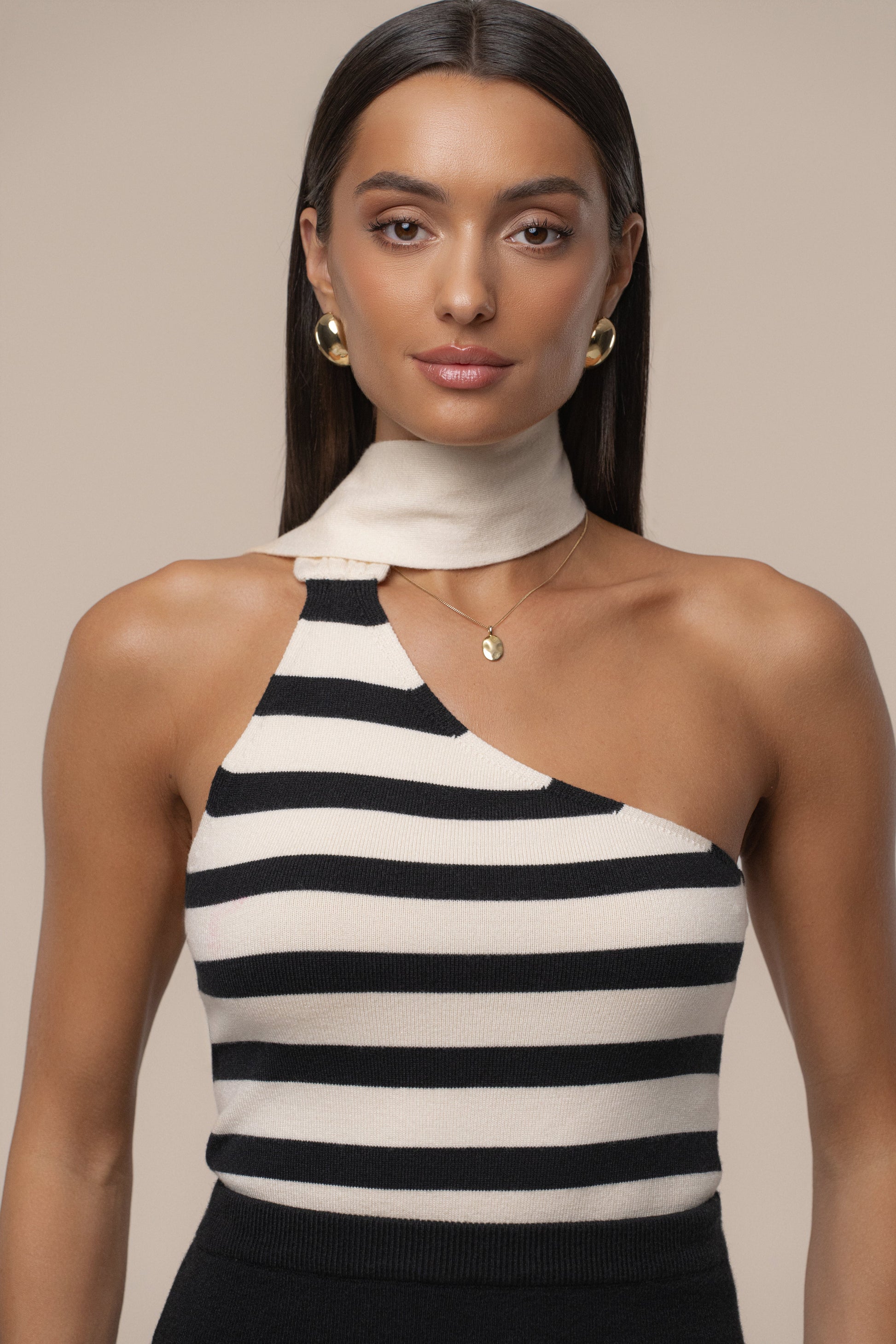 Black/White Amelie Striped Top JLUXLABEL