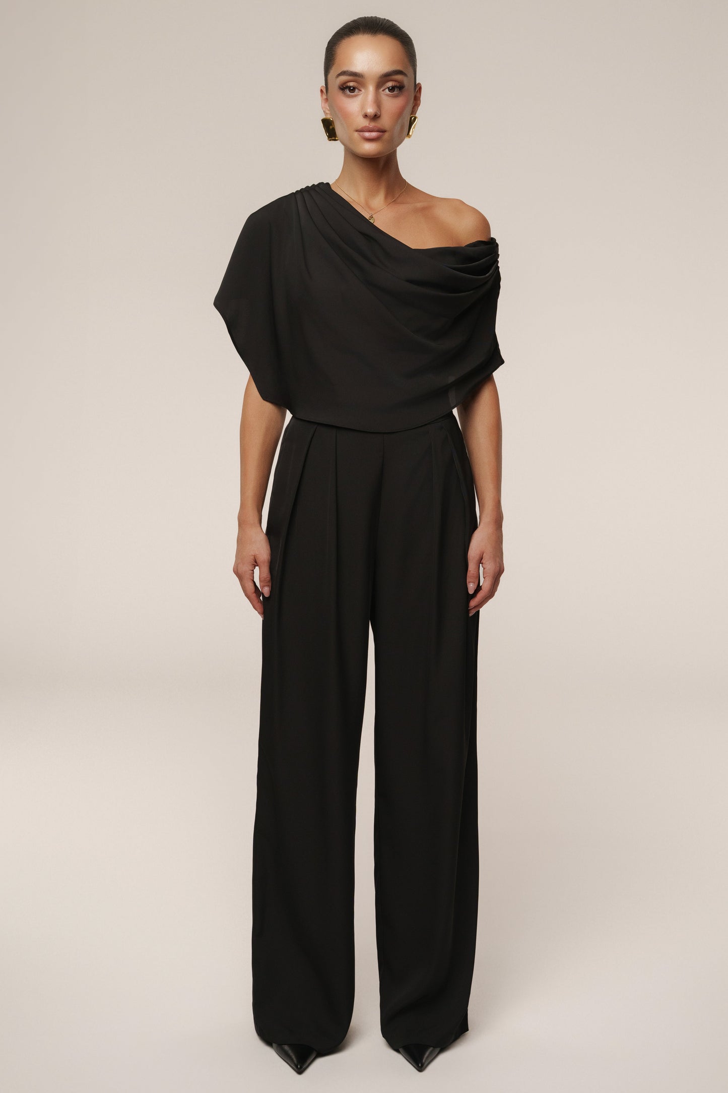 Black Gleam and Glow Satin Top JLUXLABEL