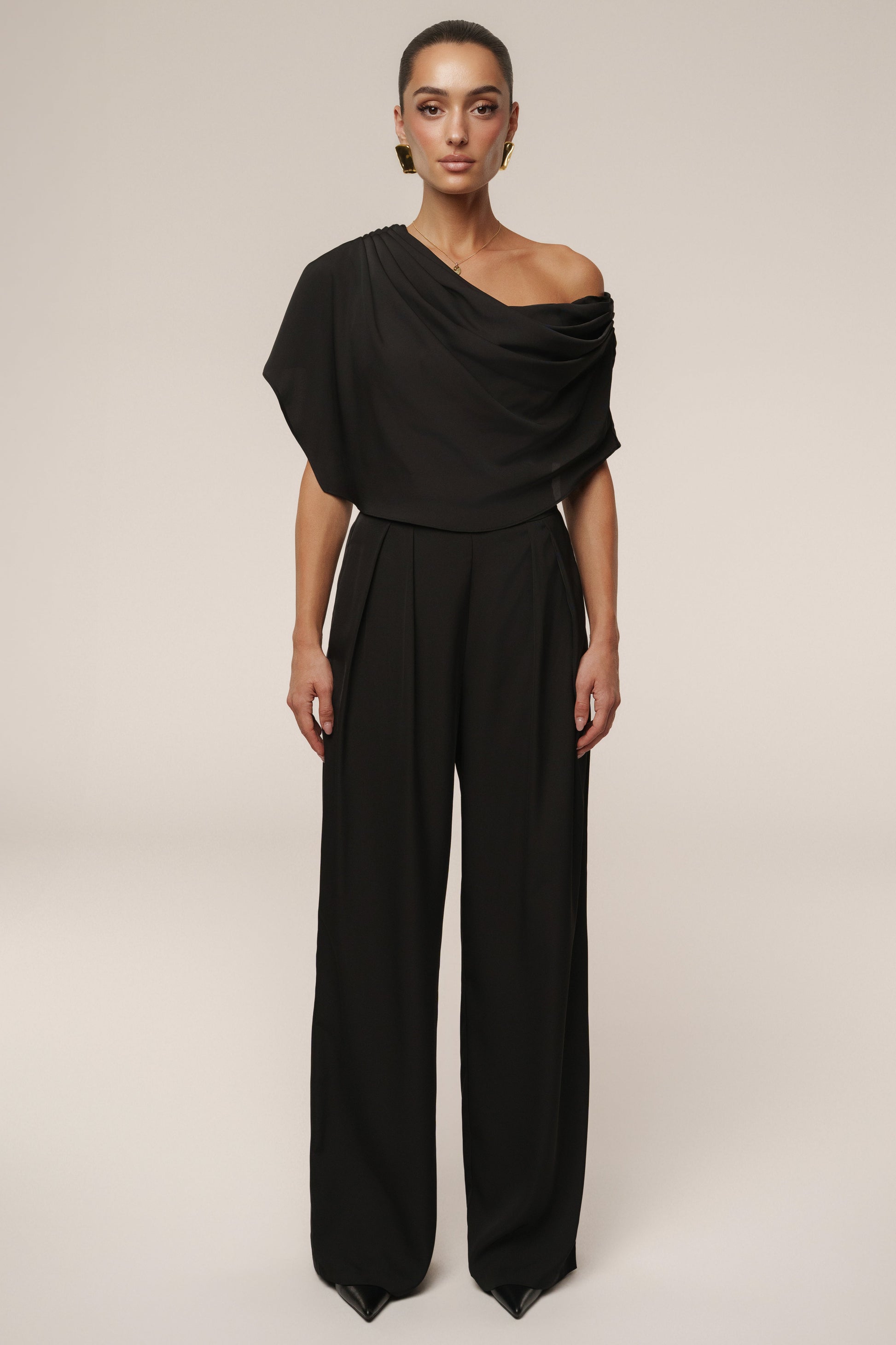 Black Gleam and Glow Satin Top JLUXLABEL