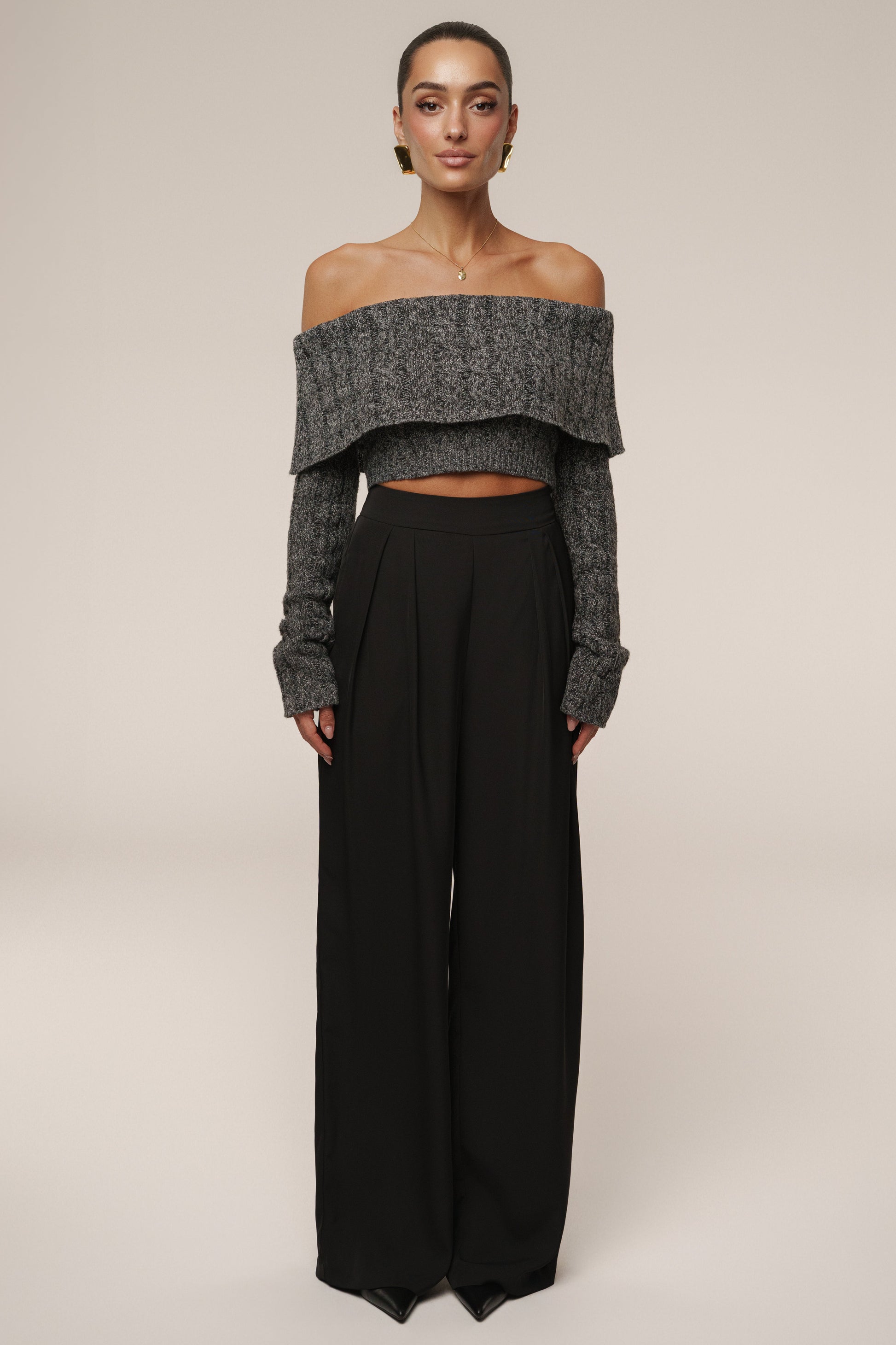 Grey Off Duty Sweater Top JLUXLABEL