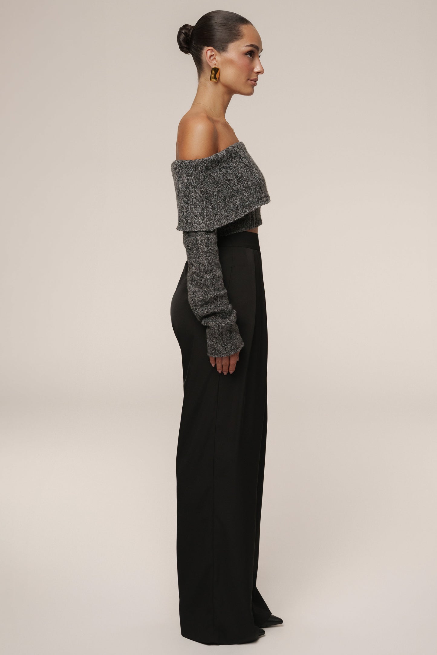 Grey Off Duty Sweater Top JLUXLABEL