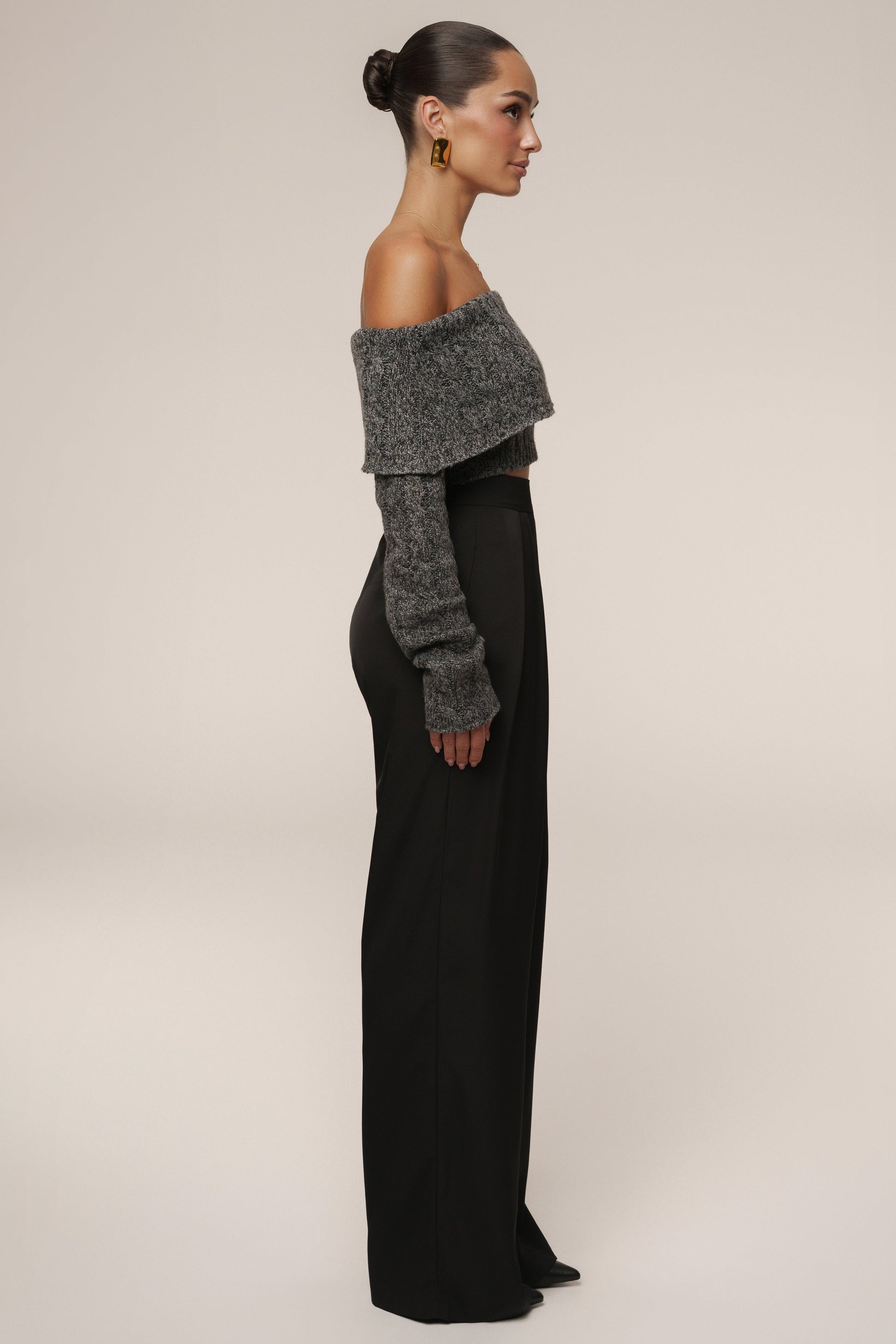 Grey Off Duty Sweater Top JLUXLABEL