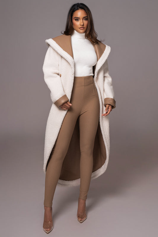 Tan Jaida Reversible Teddy Coat JLUXLABEL