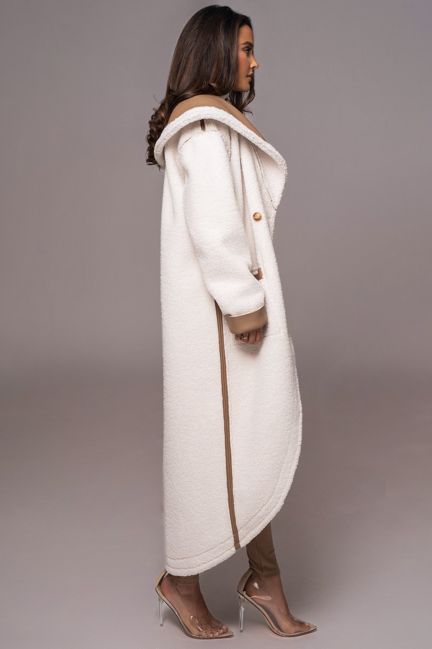 Tan Jaida Reversible Teddy Coat JLUXLABEL