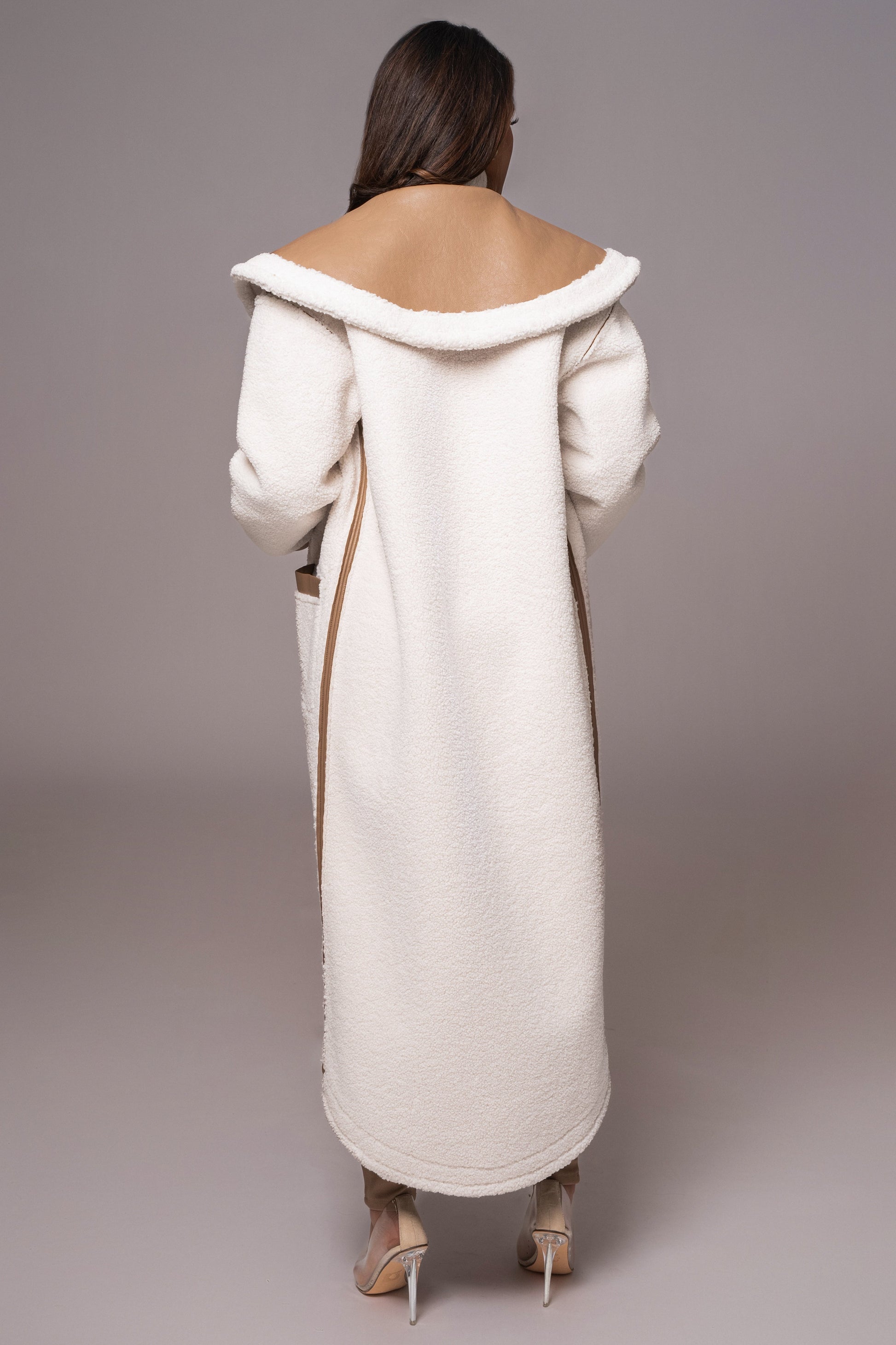 Tan Jaida Reversible Teddy Coat JLUXLABEL