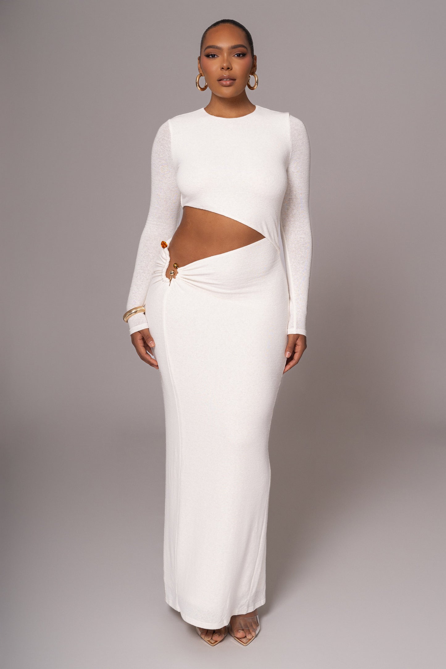 White Summer Romance Cutout Dress JLUXLABEL