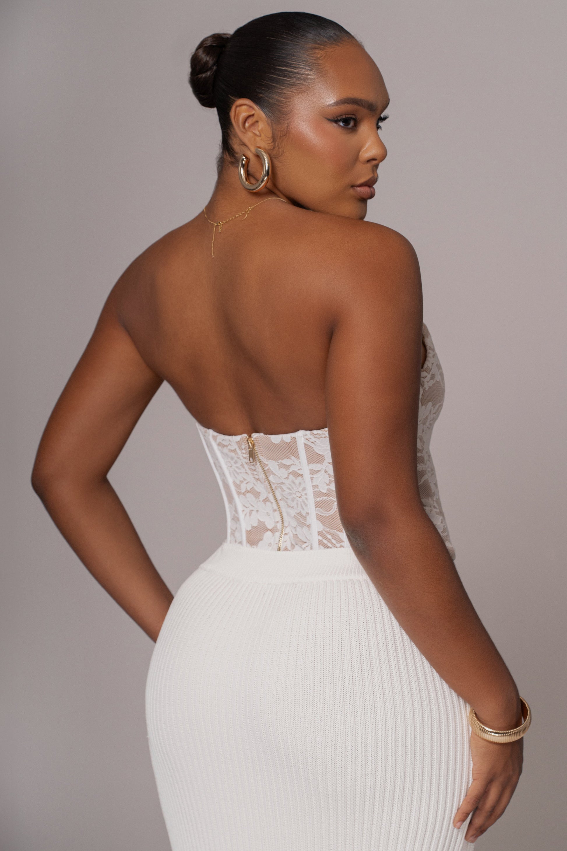 White Rosemere Lace Top JLUXLABEL