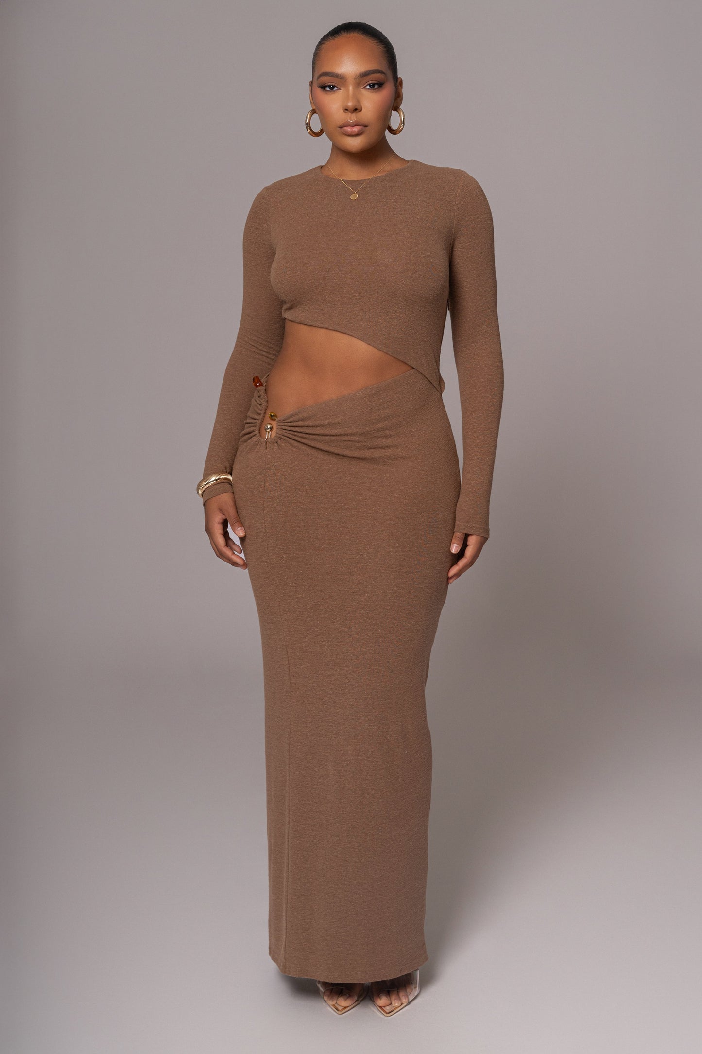 Chocolate Summer Romance Cutout Dress JLUXLABEL