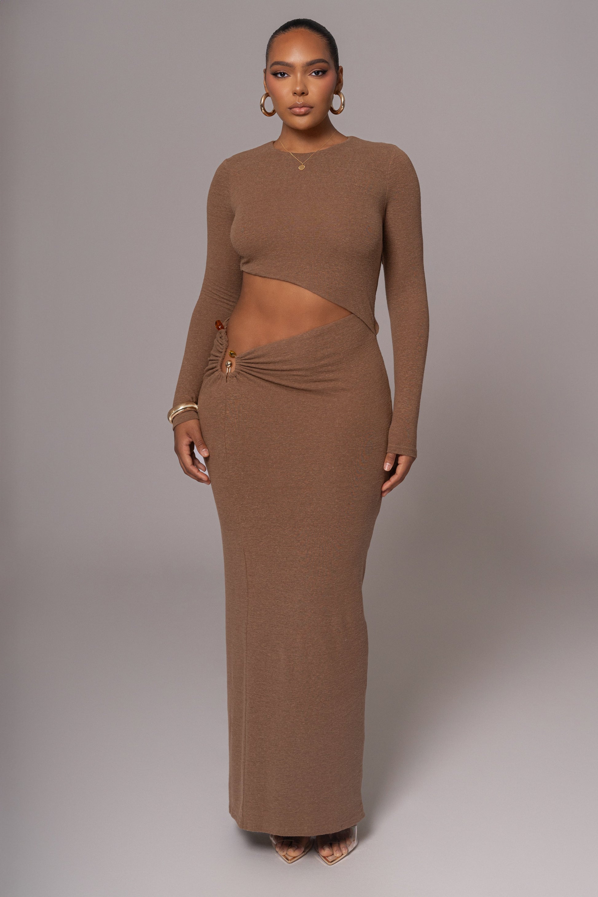 Chocolate Summer Romance Cutout Dress JLUXLABEL