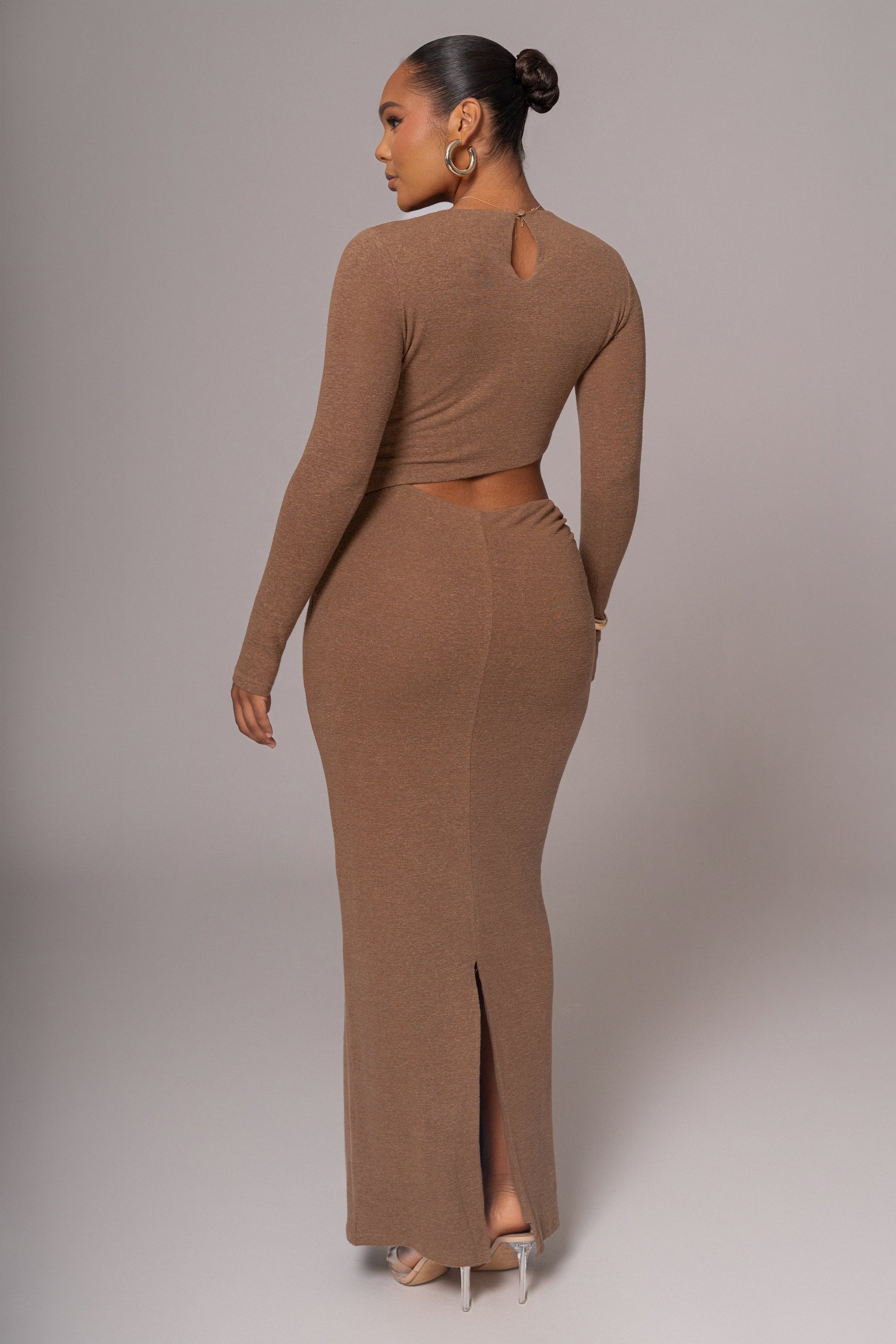 Chocolate Summer Romance Cutout Dress JLUXLABEL