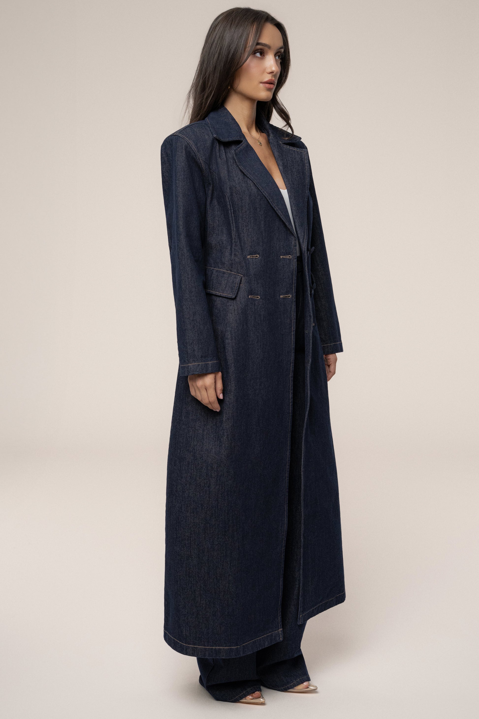 Dark Denim Signature Coat JLUXLABEL