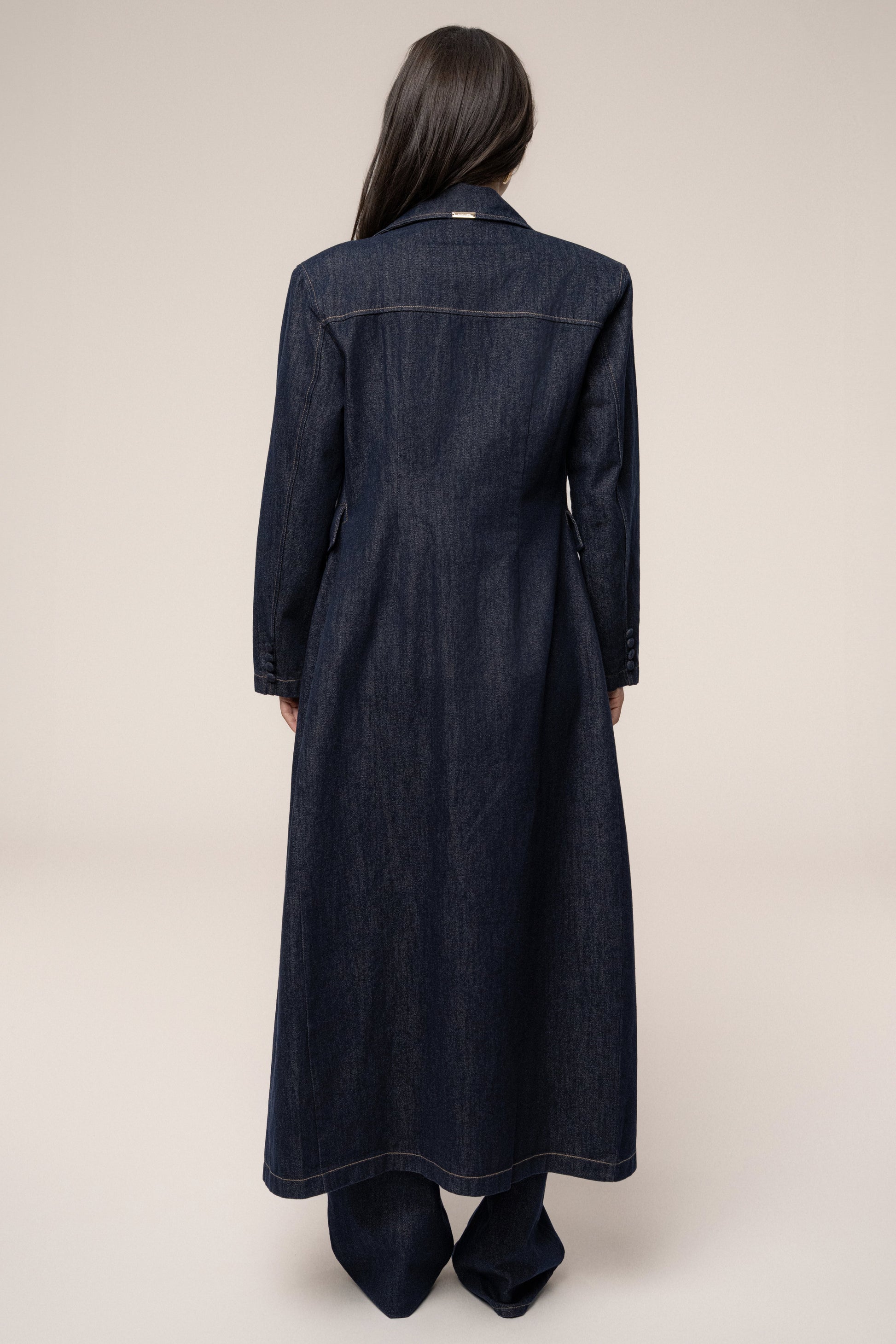 Dark Denim Signature Coat JLUXLABEL