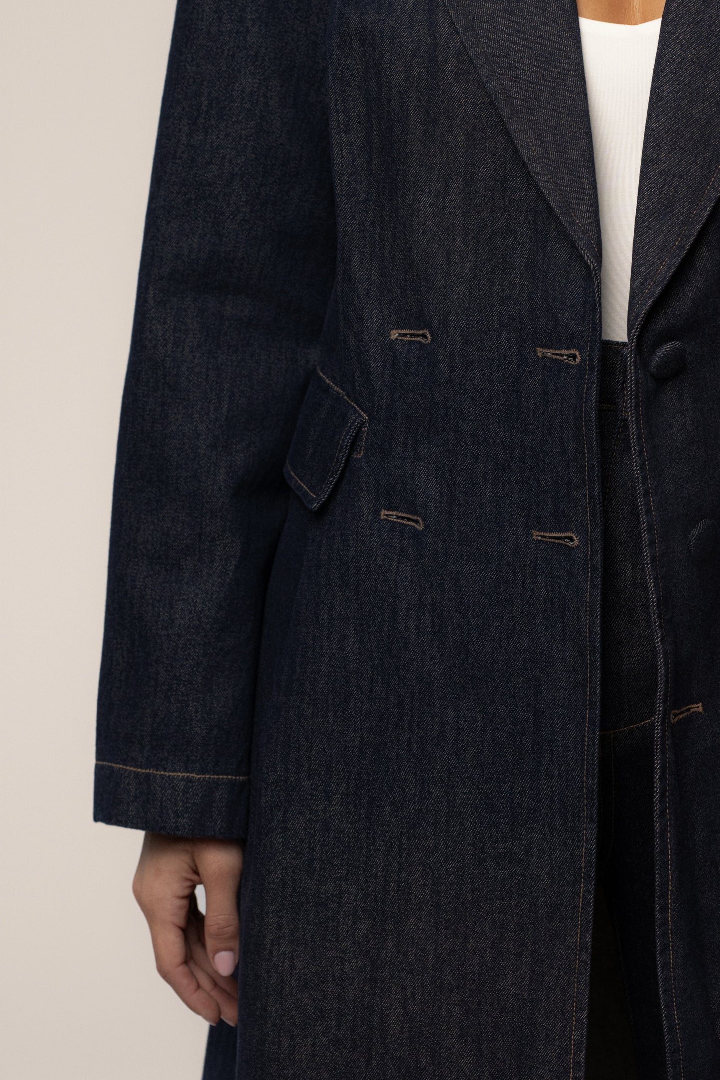 Dark Denim Signature Coat JLUXLABEL