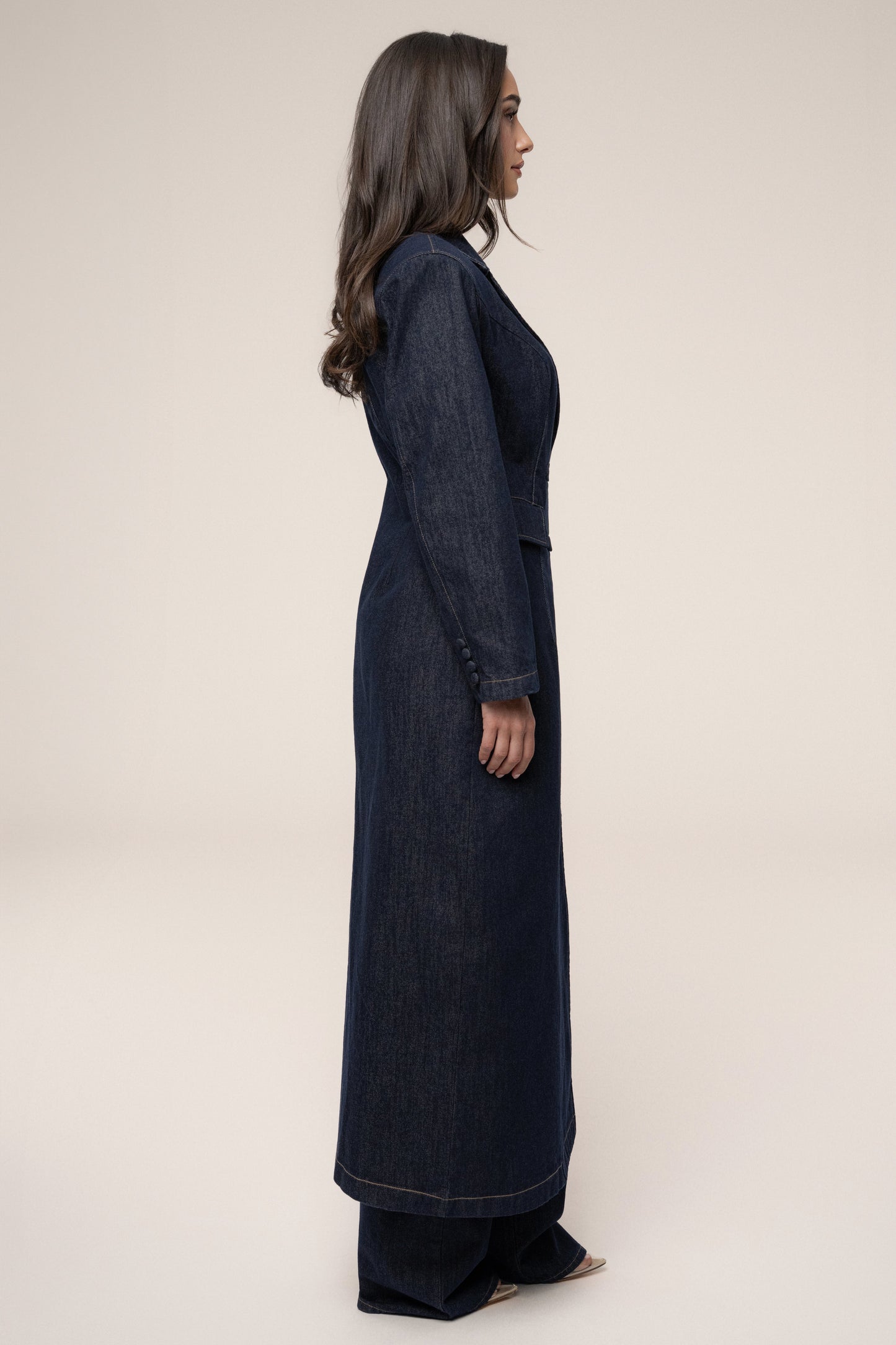 Dark Denim Signature Coat JLUXLABEL