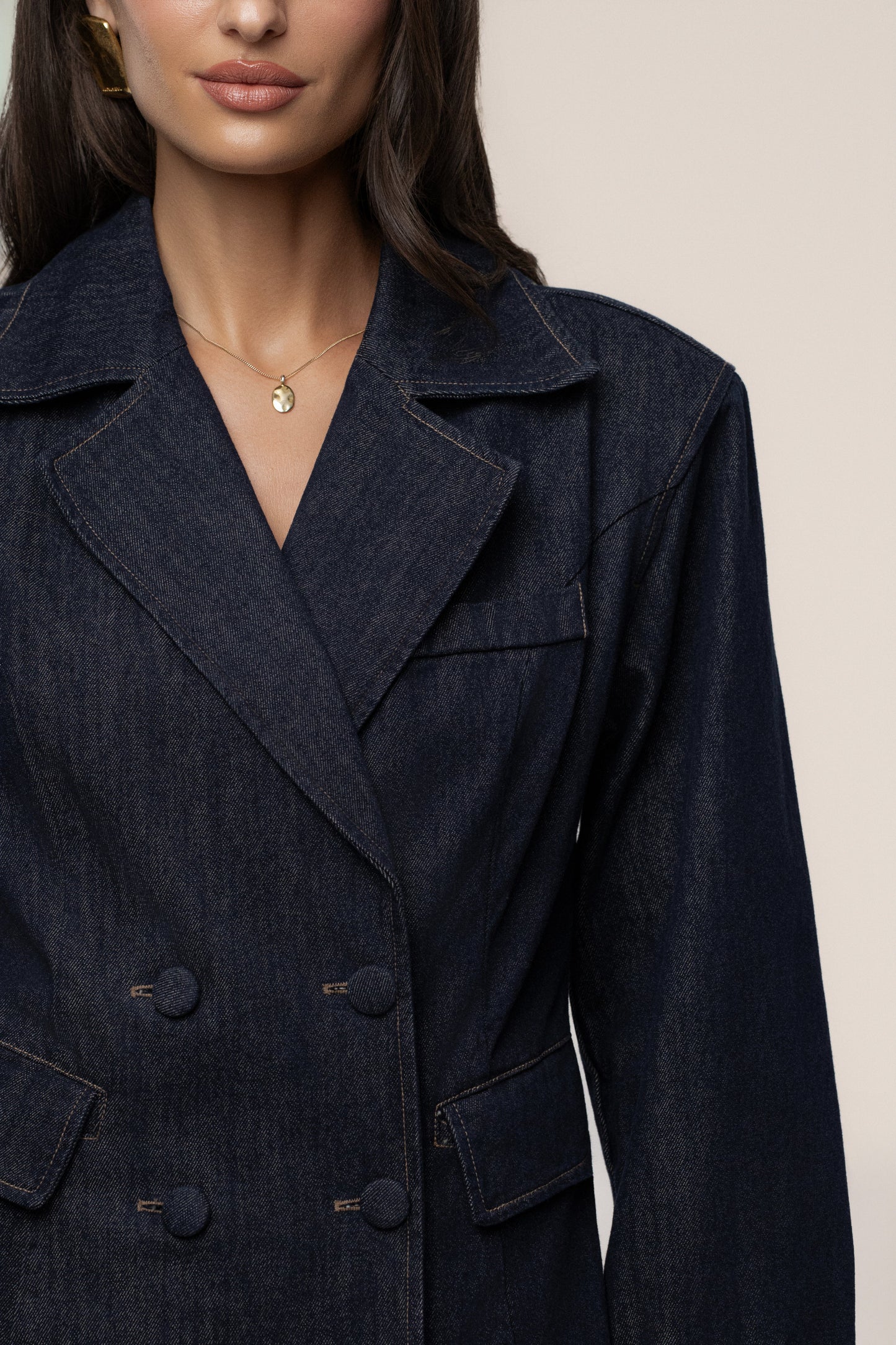 Dark Denim Signature Coat JLUXLABEL
