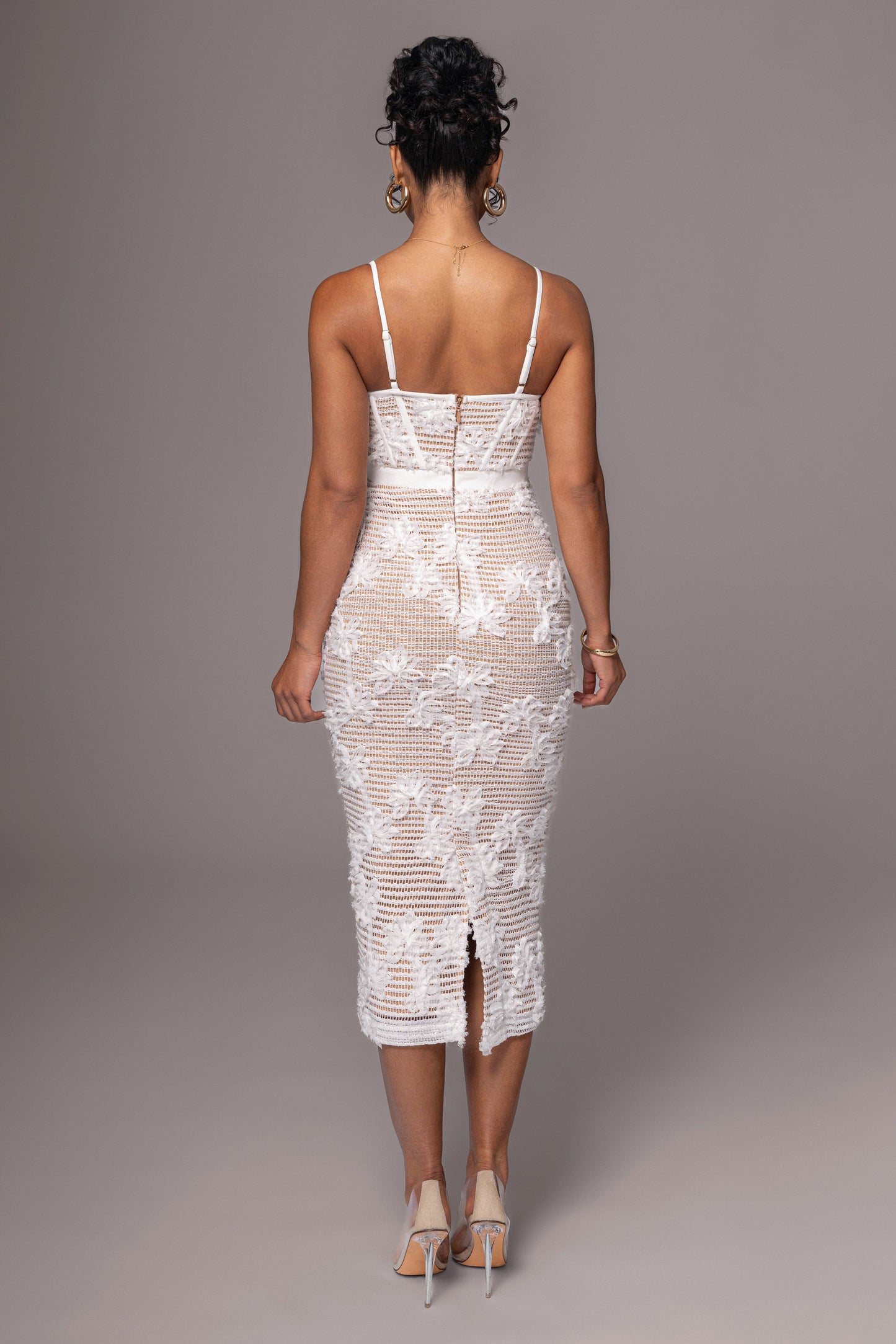 White Angelic Lace Midi Dress JLUXLABEL
