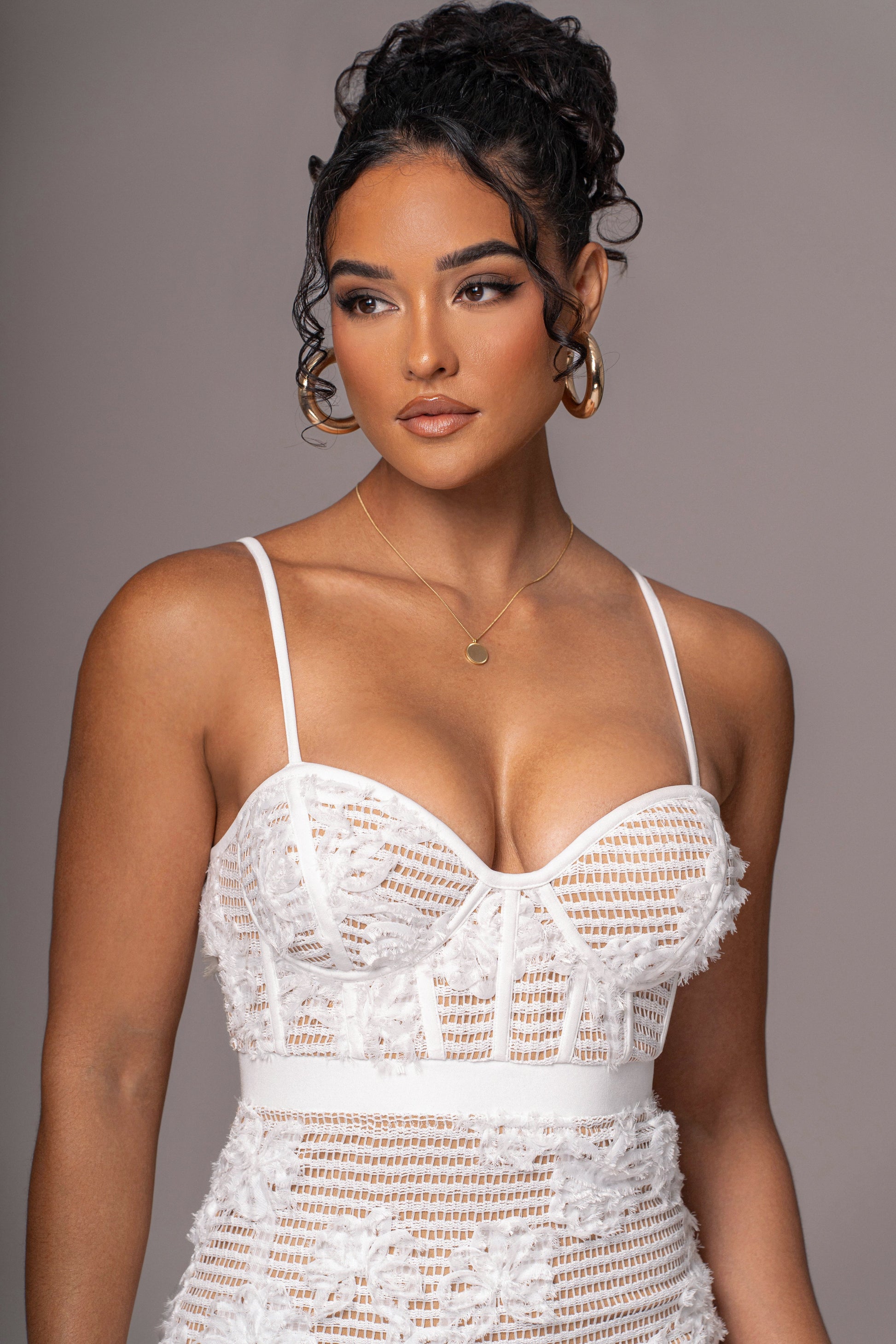 White Angelic Lace Midi Dress JLUXLABEL