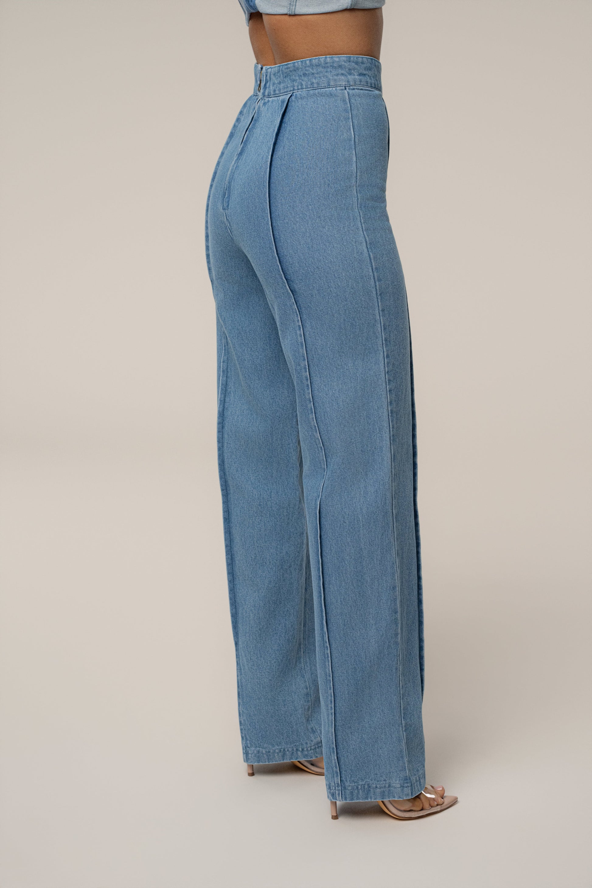 Medium Wash Stay Sharp Denim Trouser JLUXLABEL