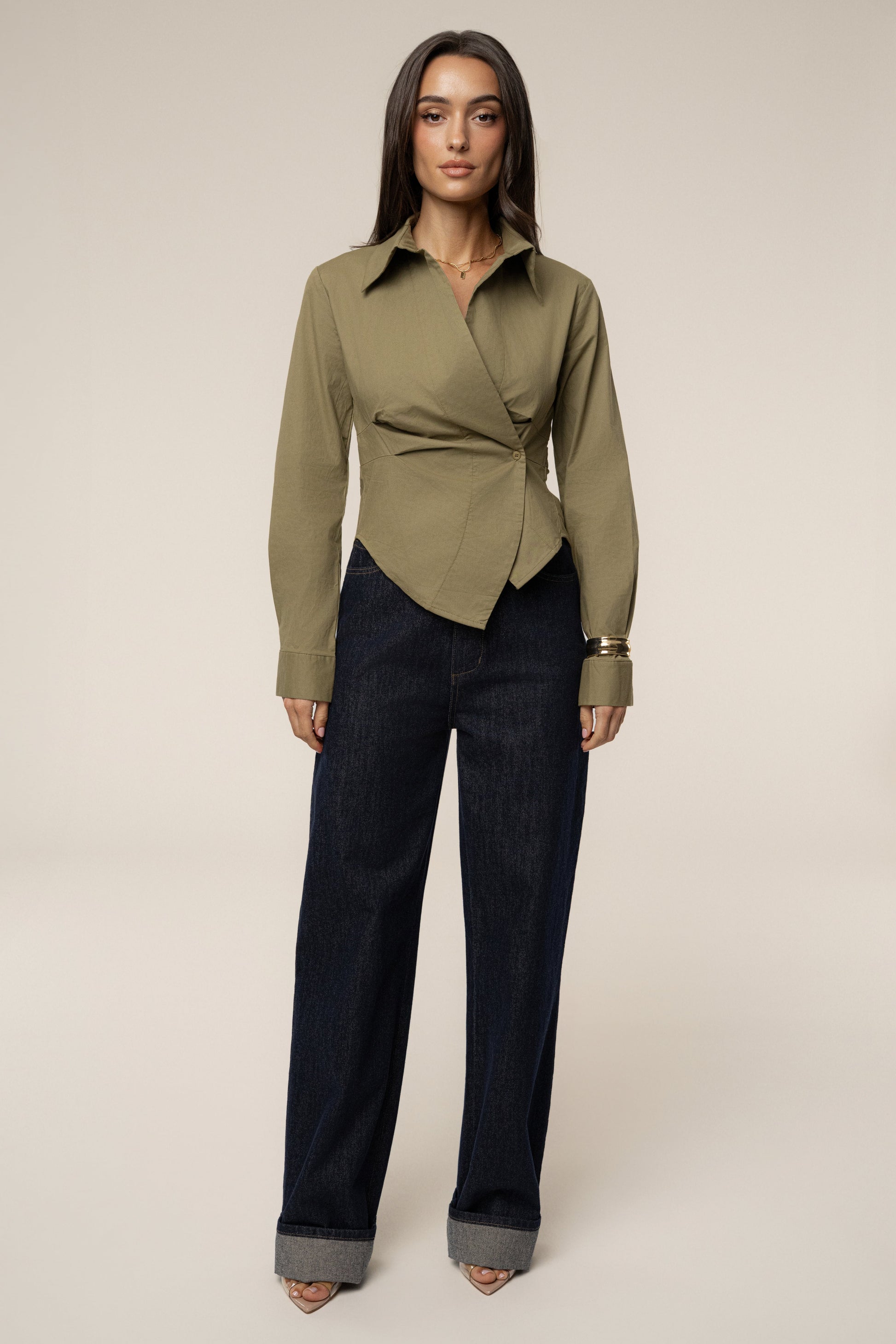 Olive  Sculpt And Form Blouse NEWFASHIONEDGE
