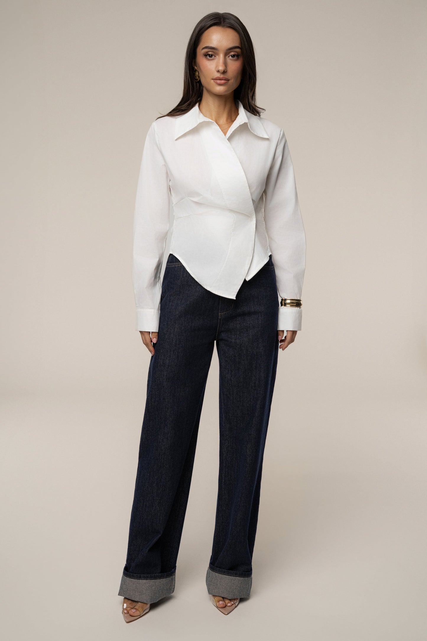 Ivory Sculpt And Form Blouse NEWFASHIONEDGE